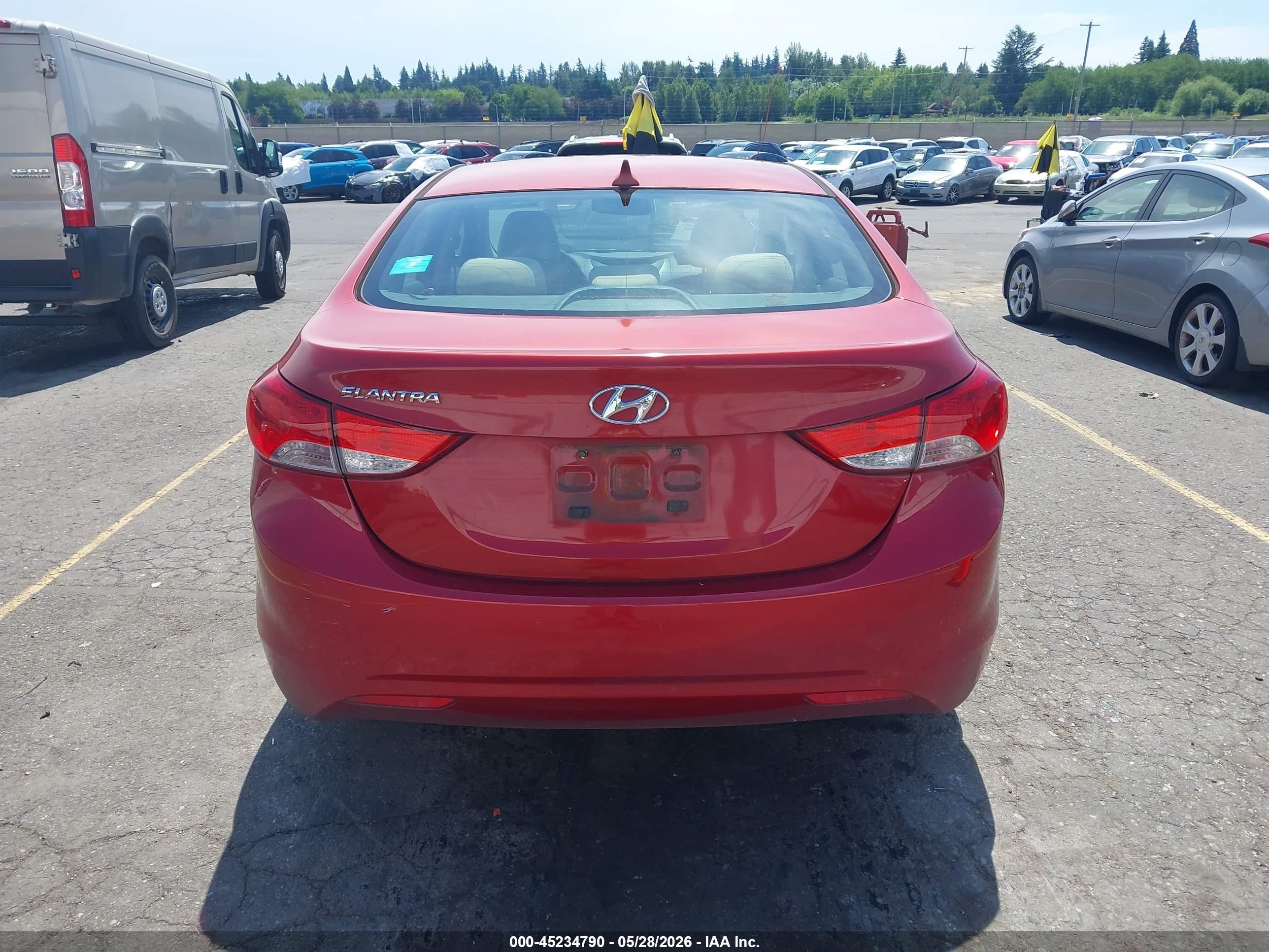 2013 Hyundai Elantra Gls Red vin: KMHDH4AEXDU493059