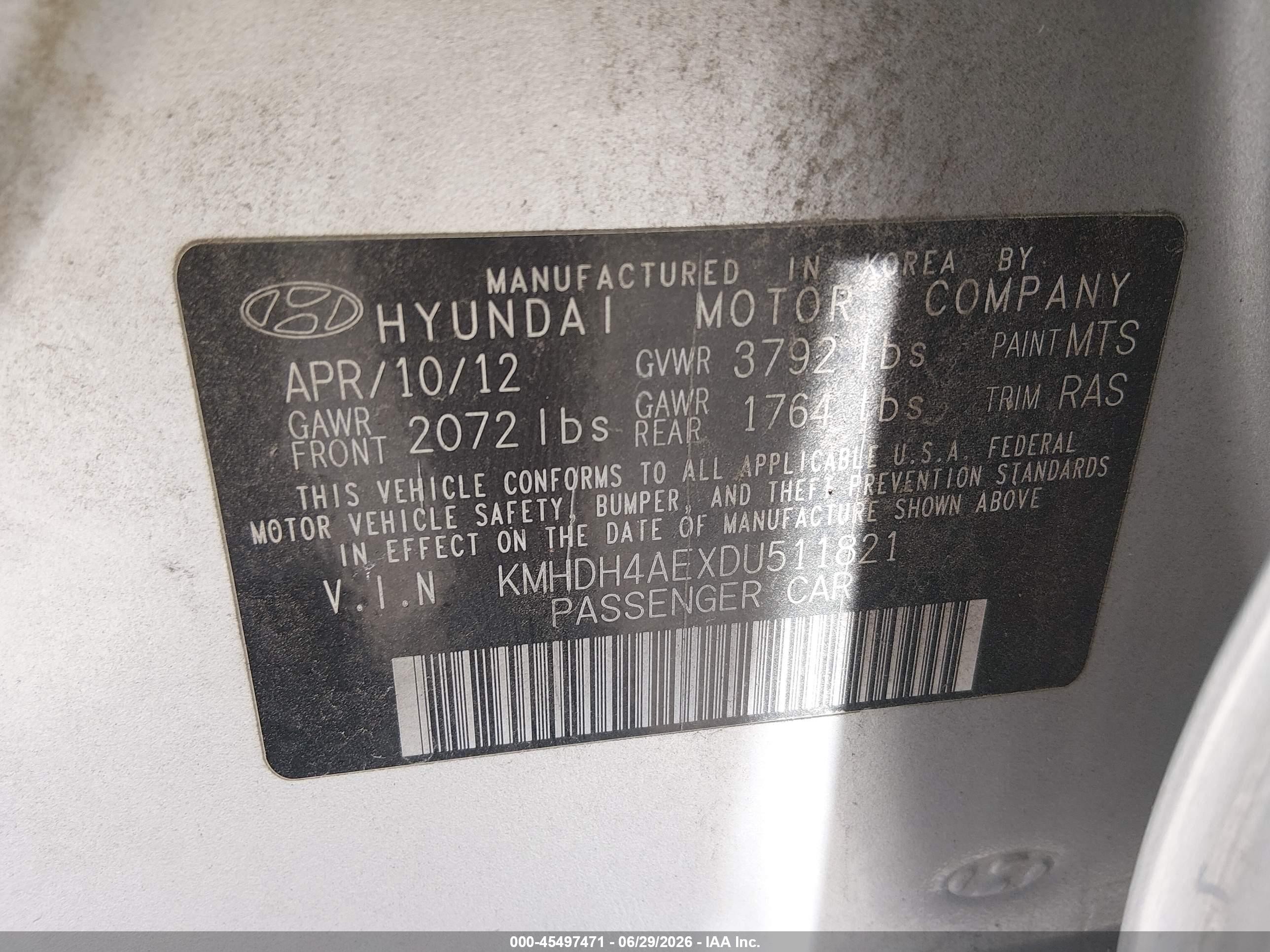2013 Hyundai Elantra Limited Серебряный vin: KMHDH4AEXDU511821