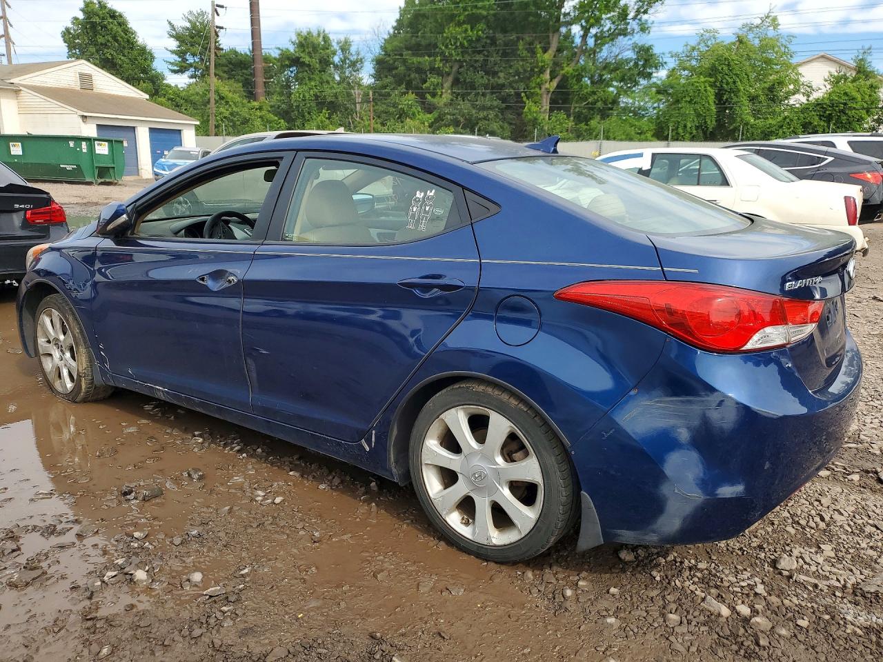 2013 Hyundai Elantra Limited Blue vin: KMHDH4AEXDU520941