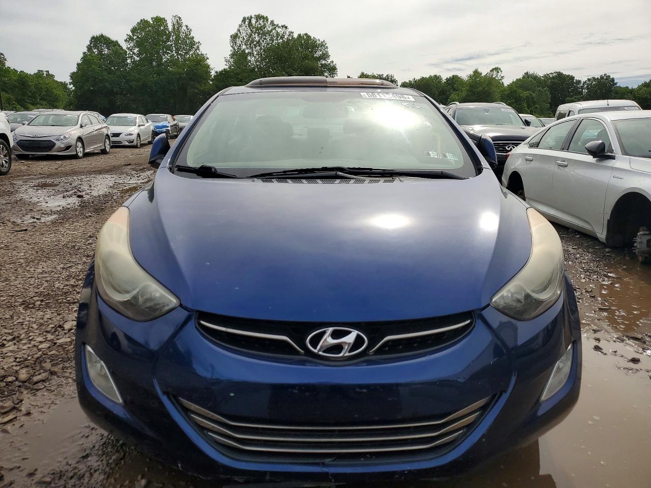 2013 Hyundai Elantra Limited Blue vin: KMHDH4AEXDU520941