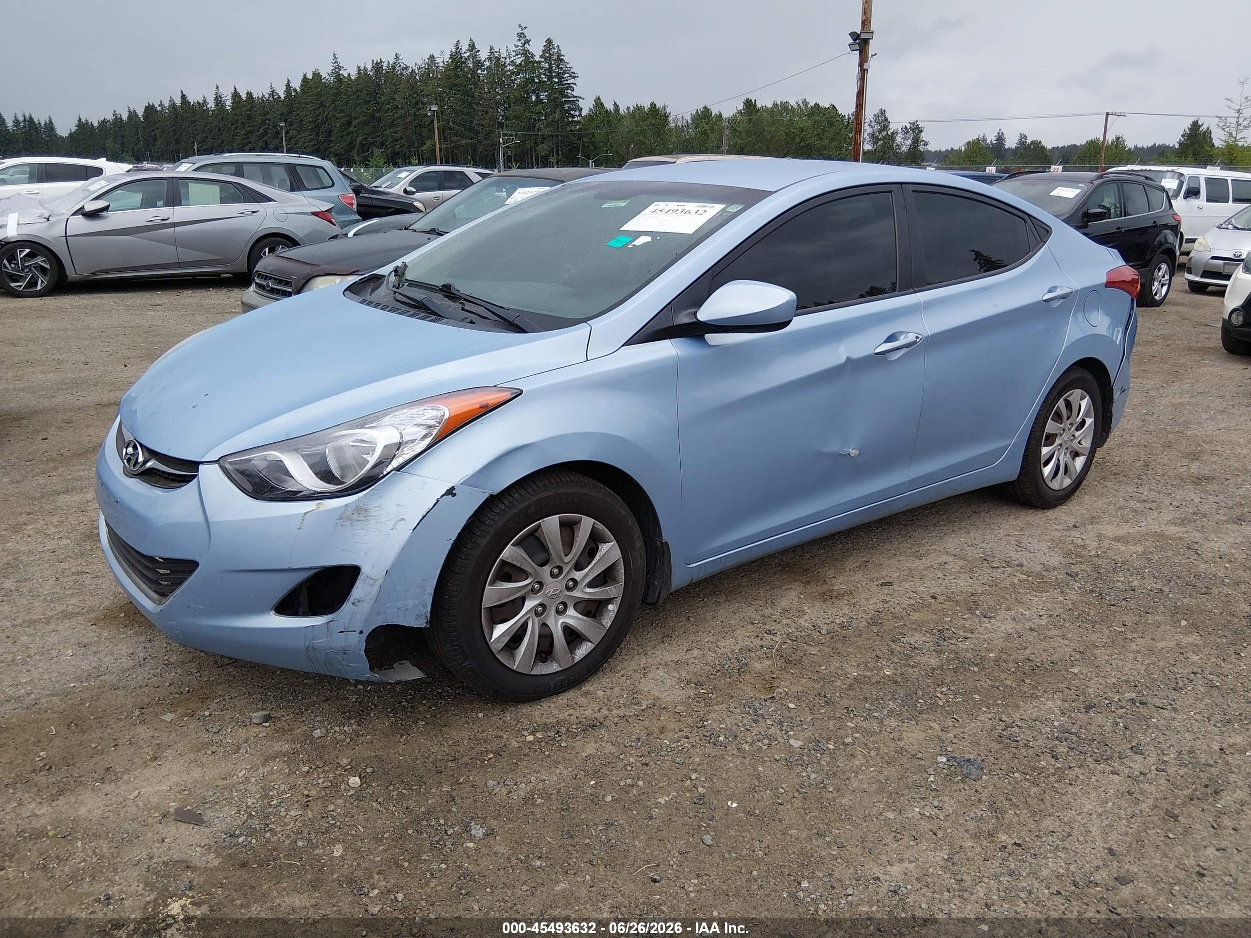 2013 Hyundai Elantra Gls Синий vin: KMHDH4AEXDU542051