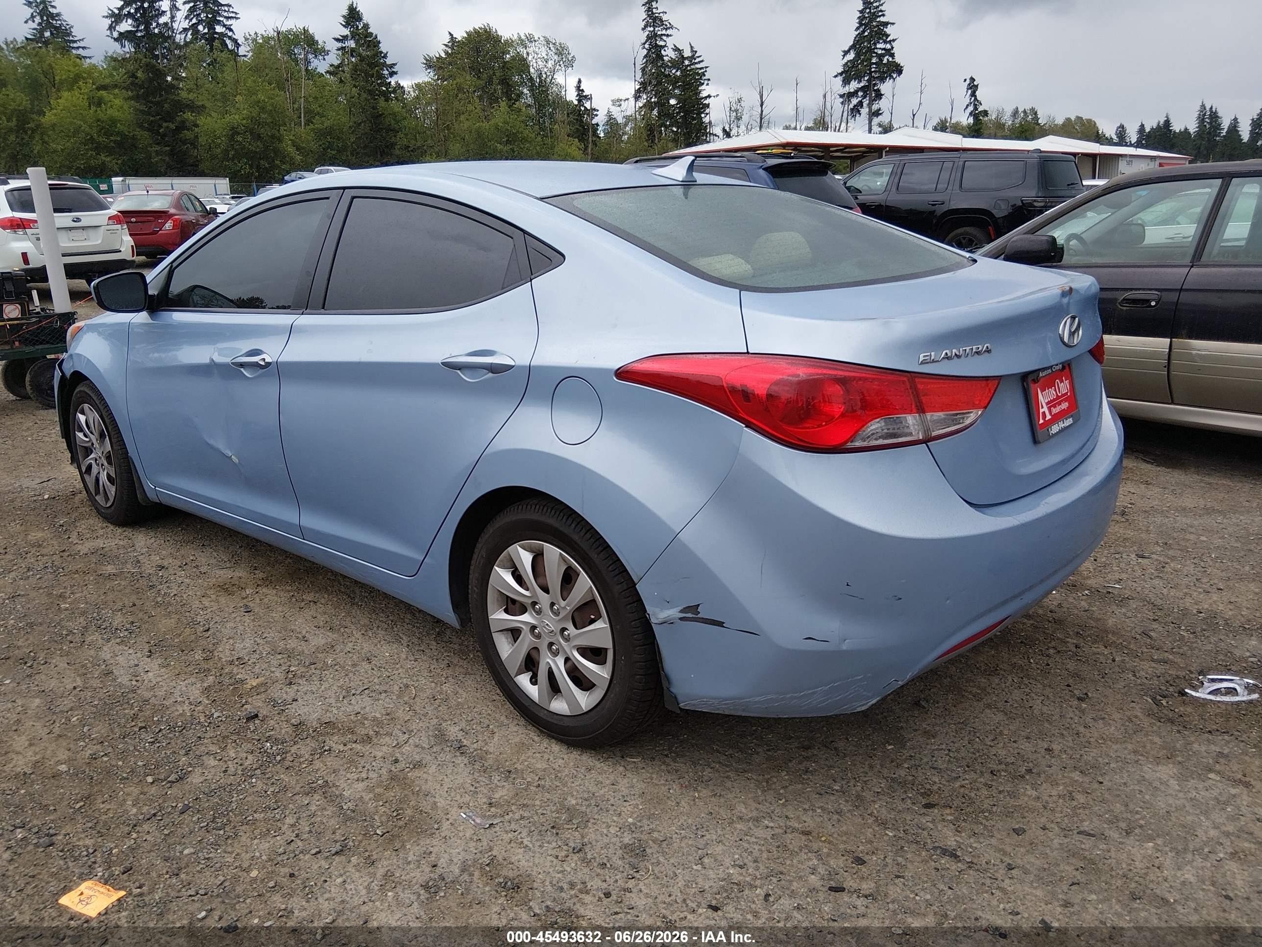 2013 Hyundai Elantra Gls Синий vin: KMHDH4AEXDU542051