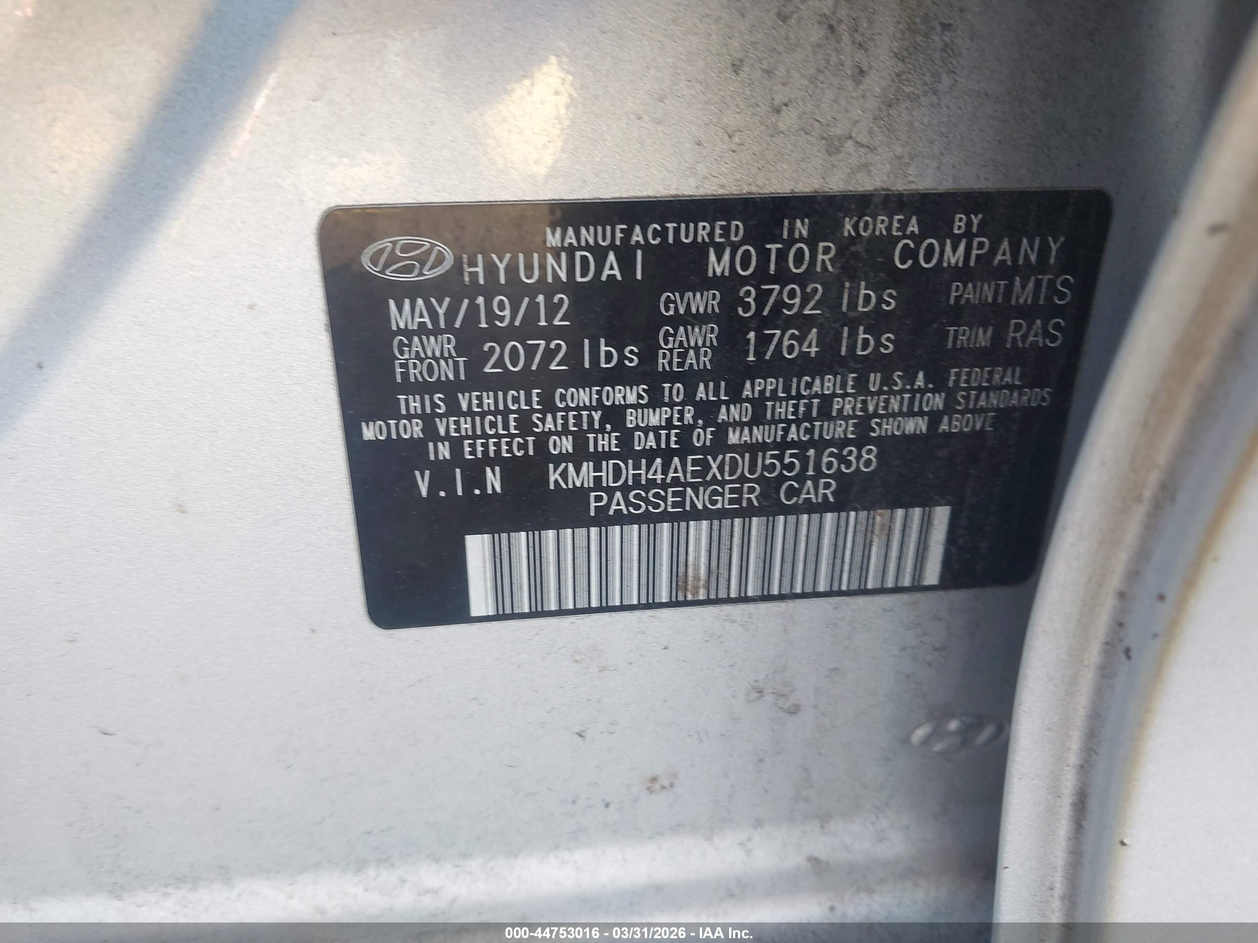 2013 Hyundai Elantra Gls/limited Silver vin: KMHDH4AEXDU551638