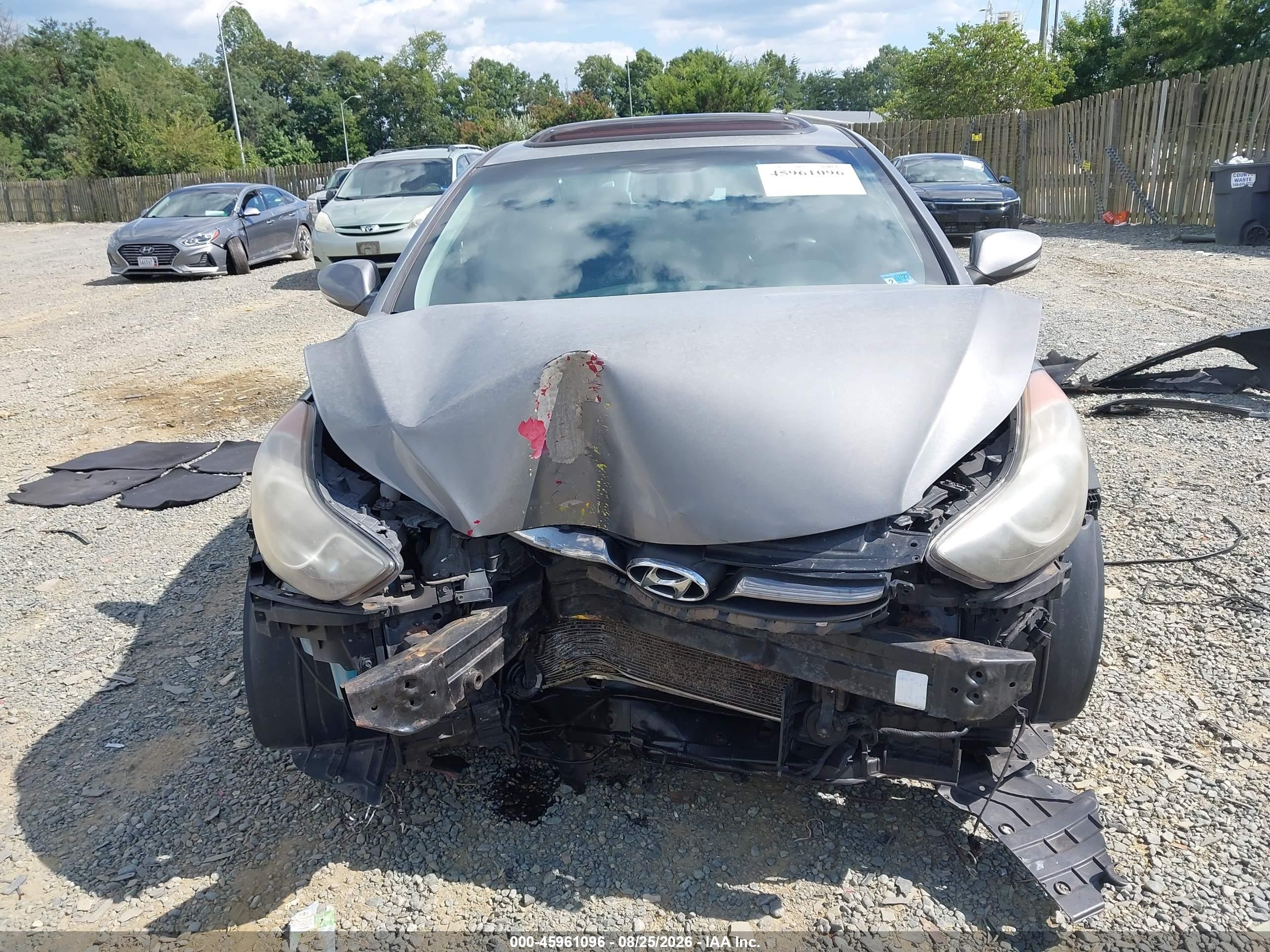 2013 Hyundai Elantra Limited Gray vin: KMHDH4AEXDU562445