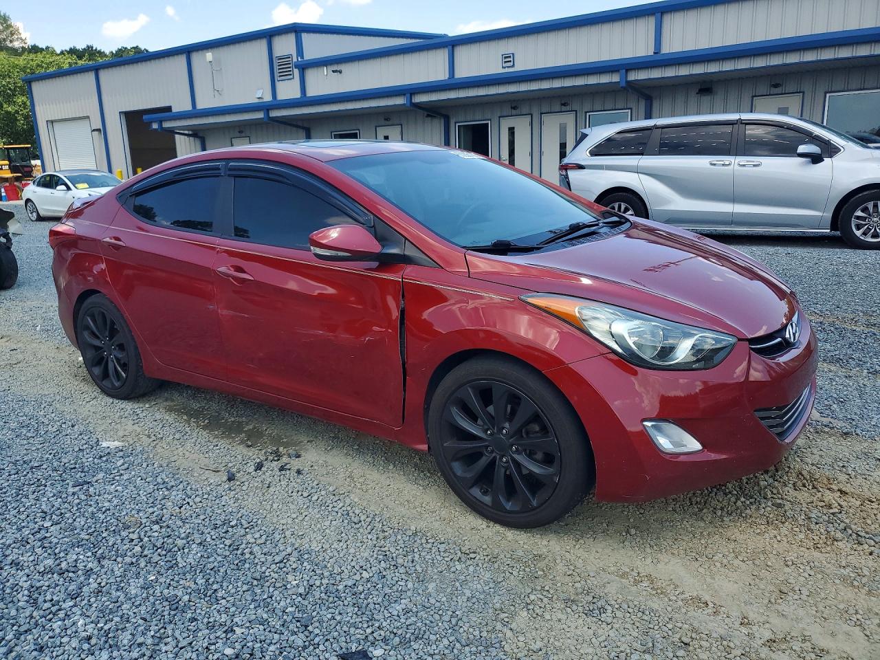 2013 Hyundai Elantra Limited Burgundy vin: KMHDH4AEXDU639007