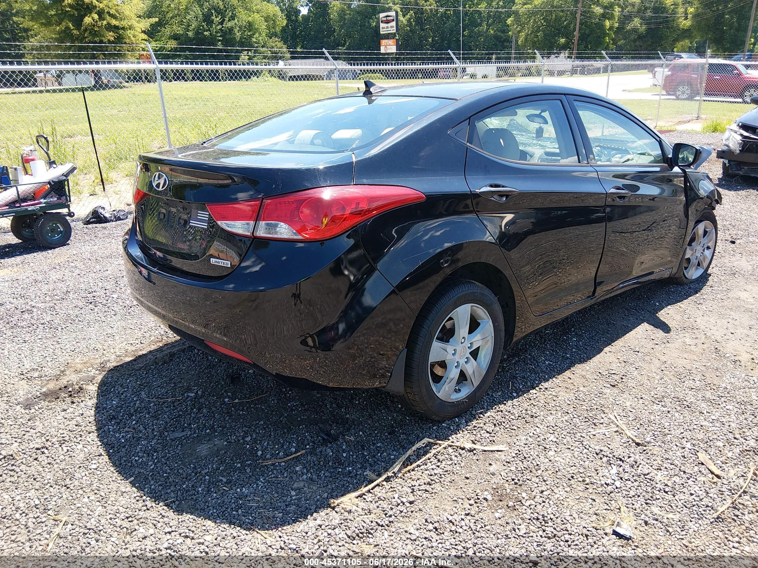 2013 Hyundai Elantra Gls Black vin: KMHDH4AEXDU677059
