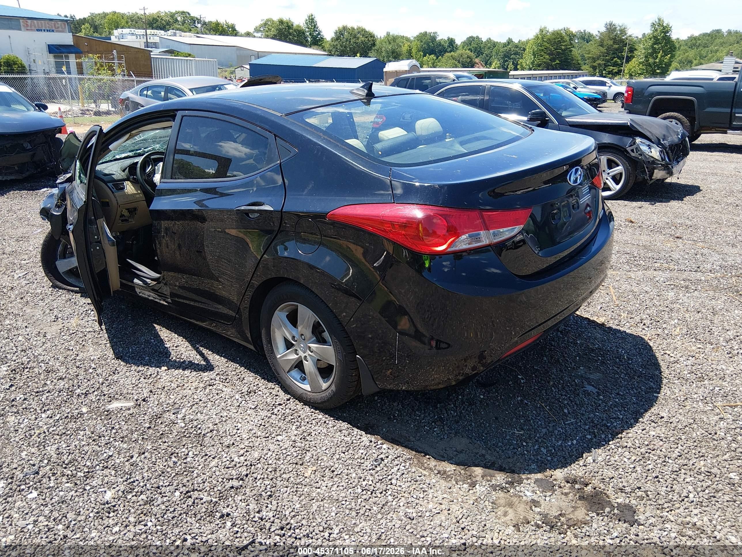 2013 Hyundai Elantra Gls Black vin: KMHDH4AEXDU677059