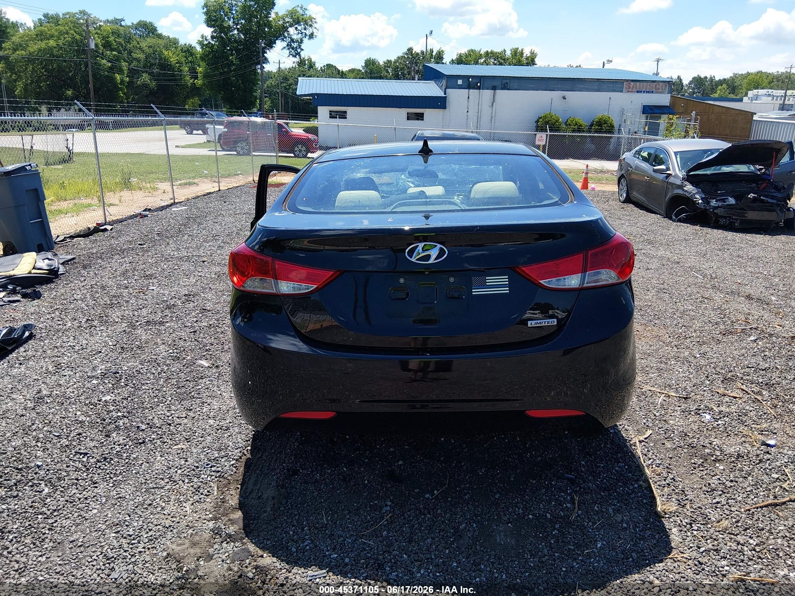 2013 Hyundai Elantra Gls Black vin: KMHDH4AEXDU677059