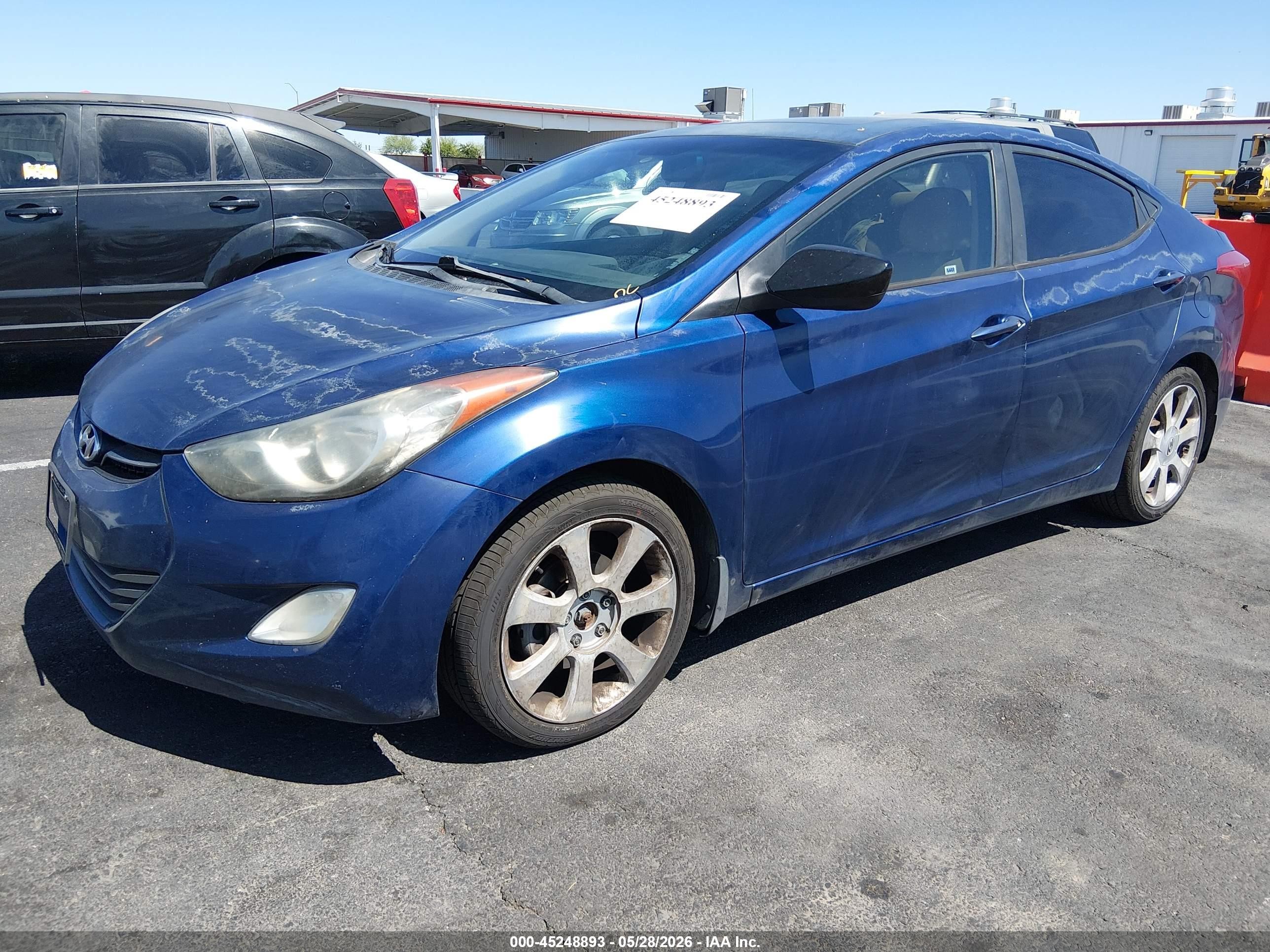 2013 Hyundai Elantra Limited Blue vin: KMHDH4AEXDU689888