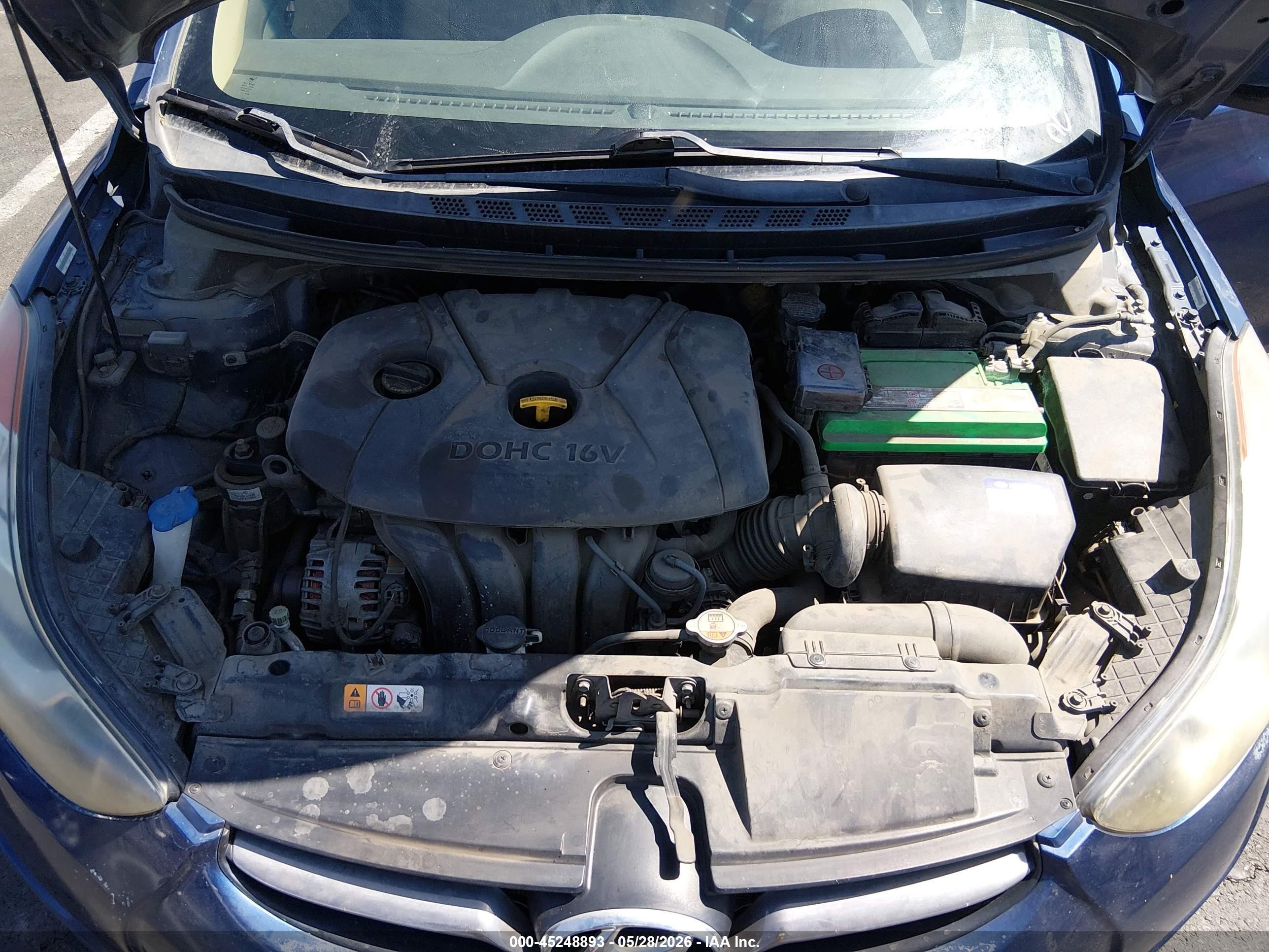 2013 Hyundai Elantra Limited Blue vin: KMHDH4AEXDU689888