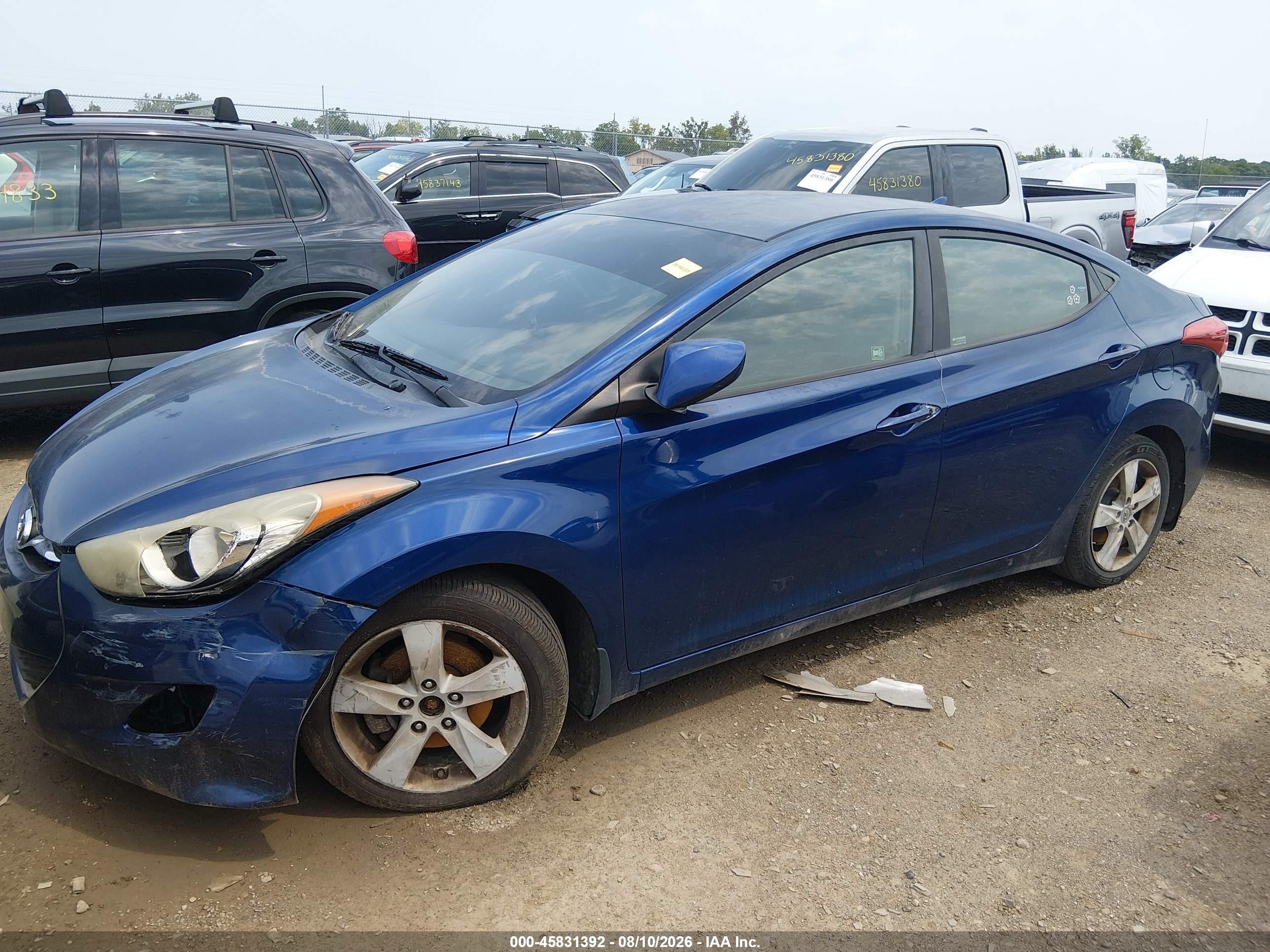2013 Hyundai Elantra Gls Синий vin: KMHDH4AEXDU748616