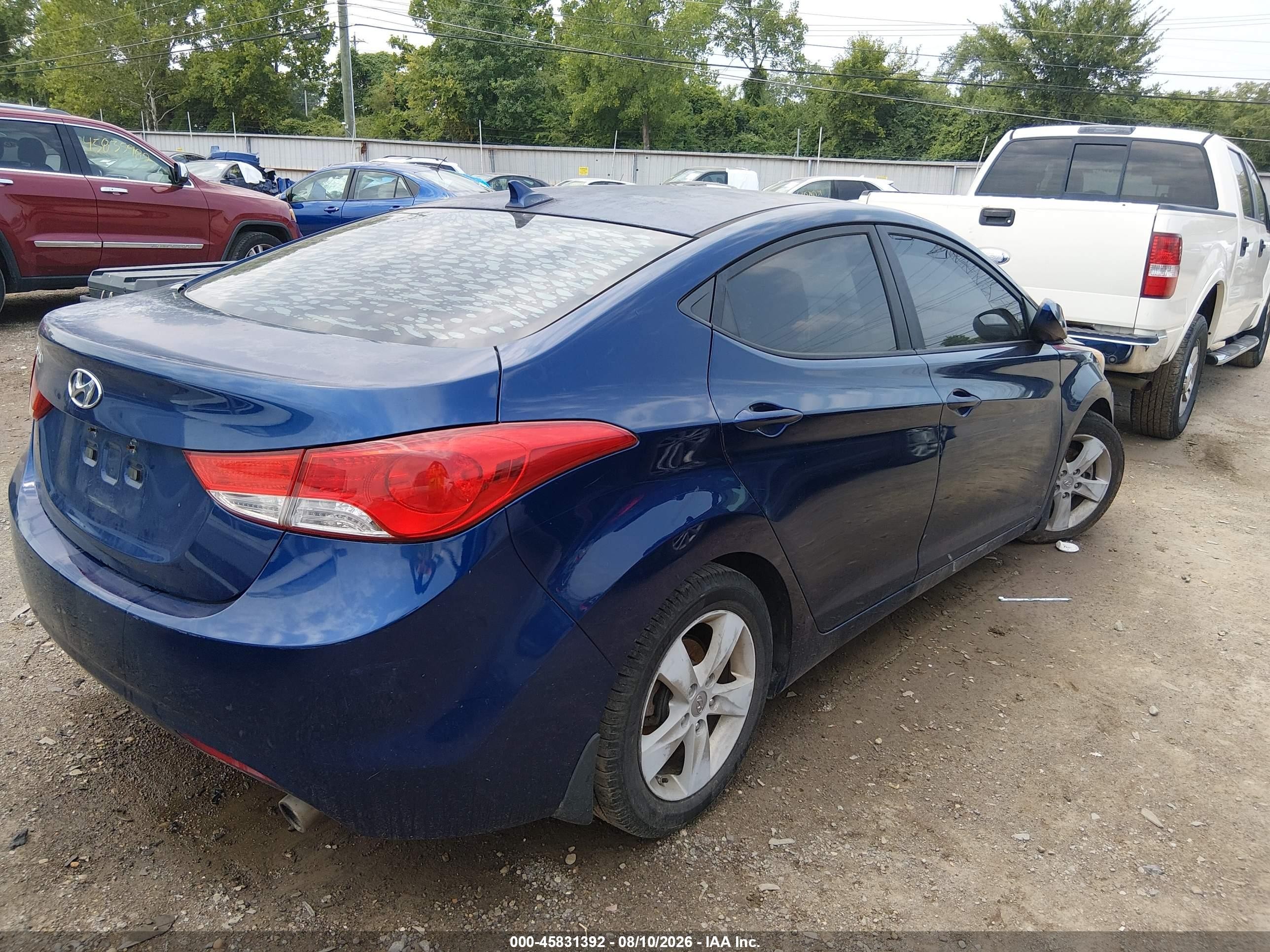 2013 Hyundai Elantra Gls Синий vin: KMHDH4AEXDU748616