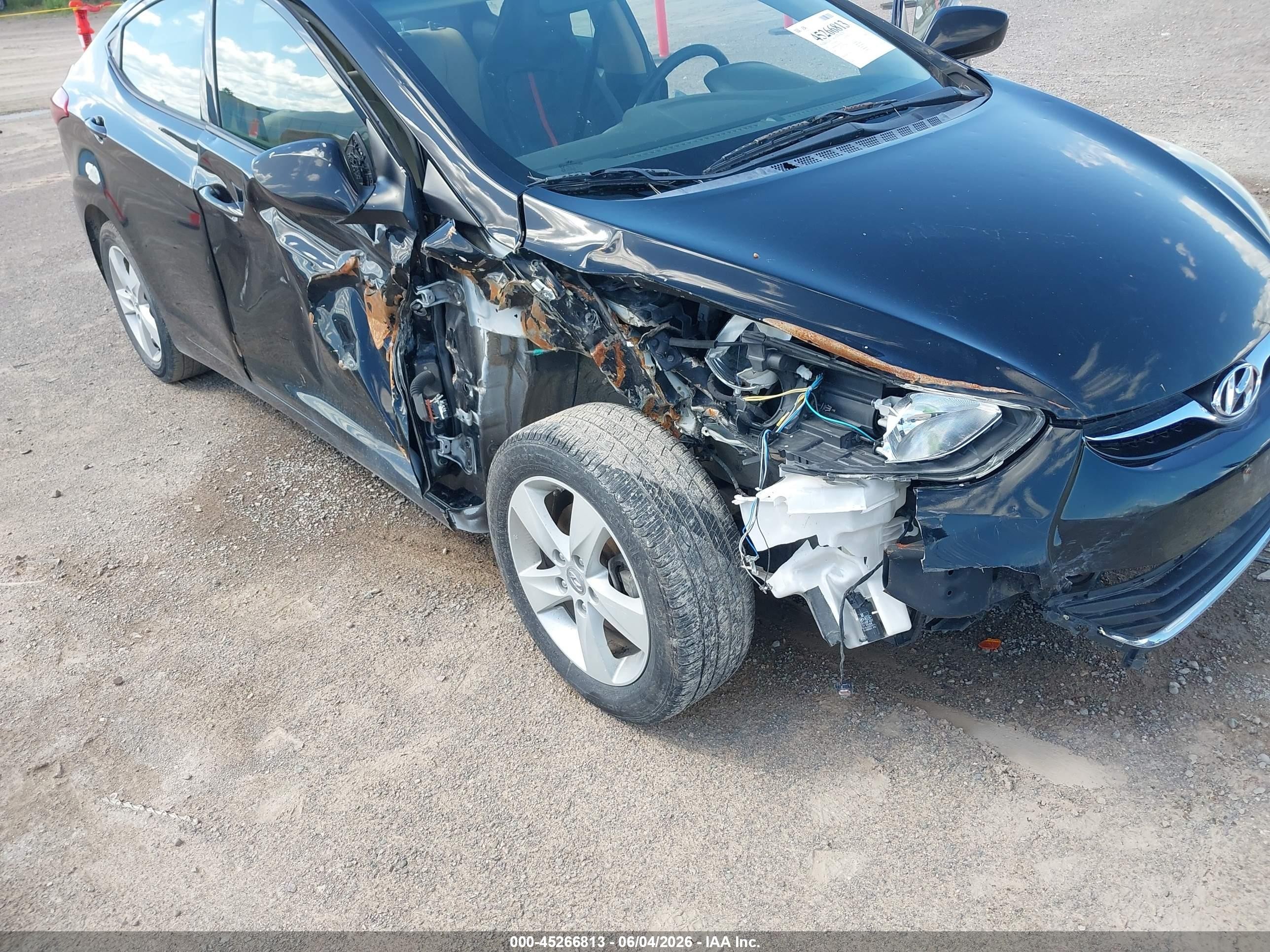 2013 Hyundai Elantra Gls Black vin: KMHDH4AEXDU791451