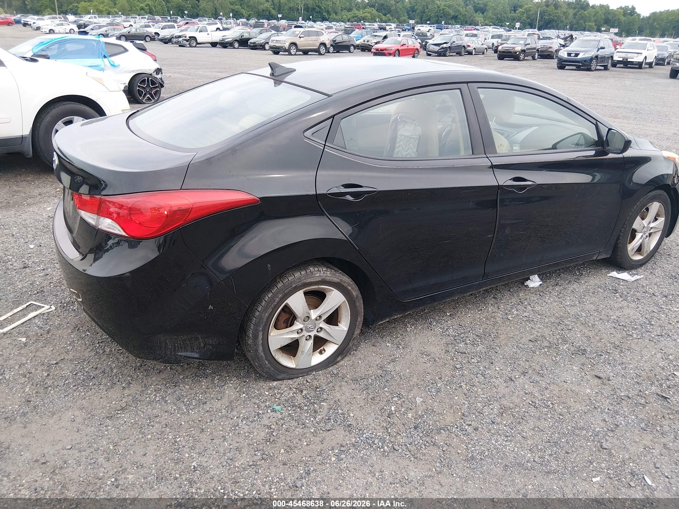 2013 Hyundai Elantra Gls Black vin: KMHDH4AEXDU794074