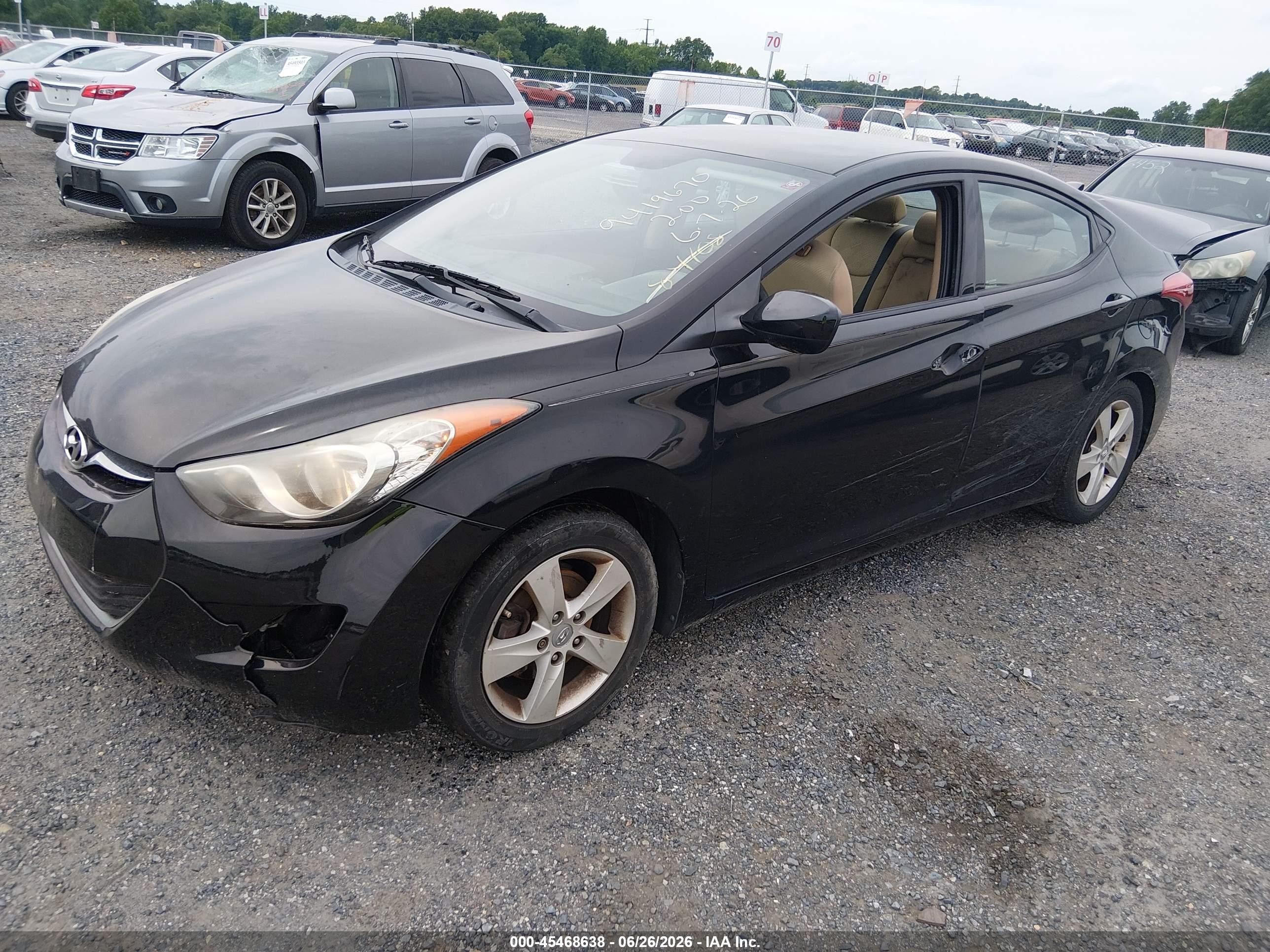 2013 Hyundai Elantra Gls Black vin: KMHDH4AEXDU794074