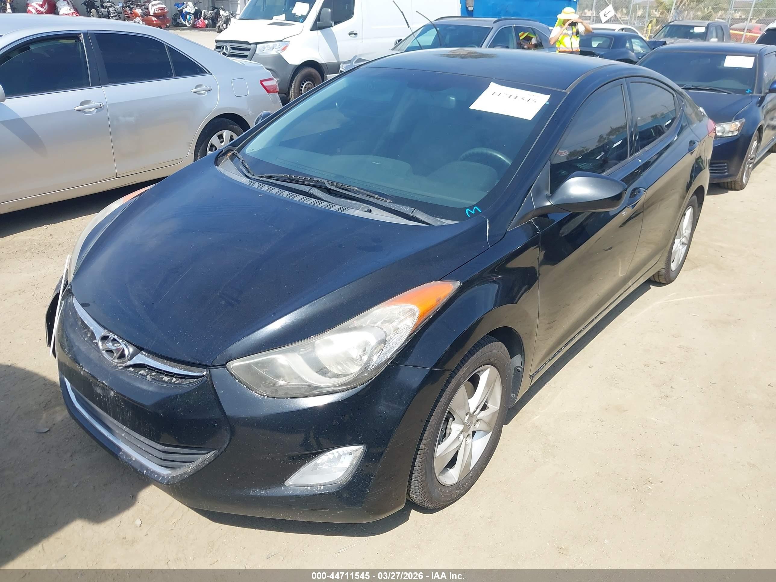 2013 Hyundai Elantra Gls Black vin: KMHDH4AEXDU843824