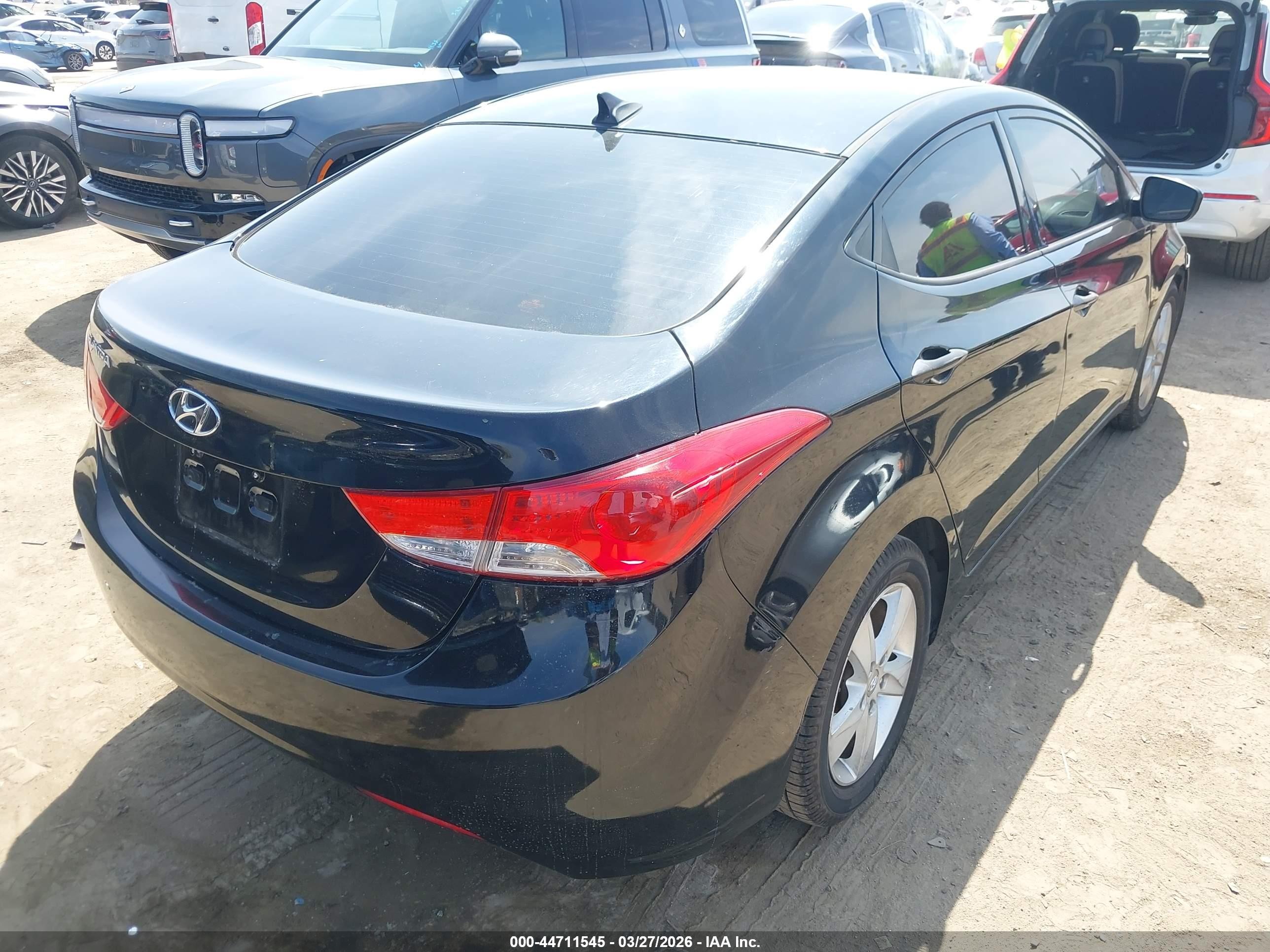 2013 Hyundai Elantra Gls Black vin: KMHDH4AEXDU843824