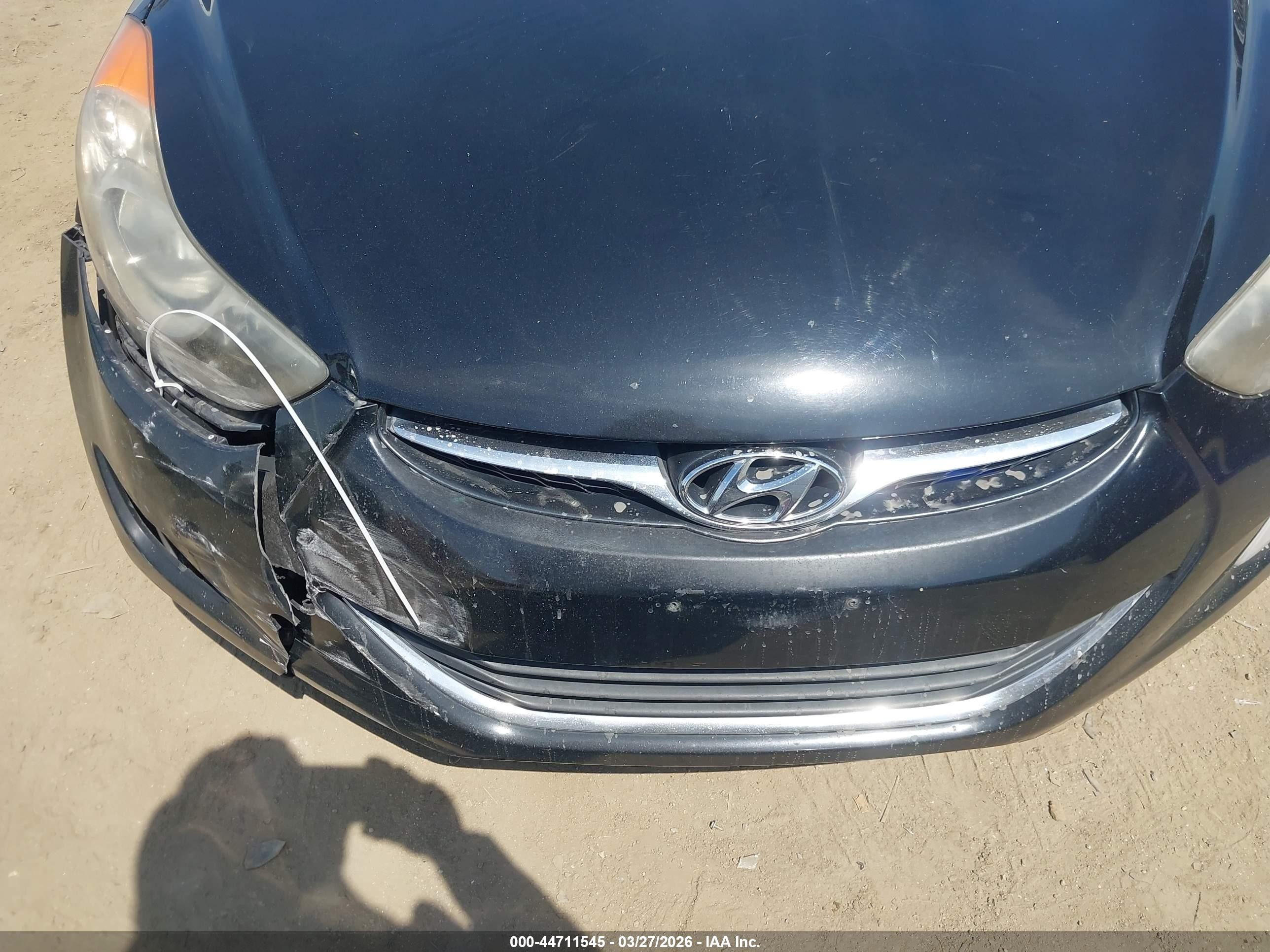 2013 Hyundai Elantra Gls Black vin: KMHDH4AEXDU843824
