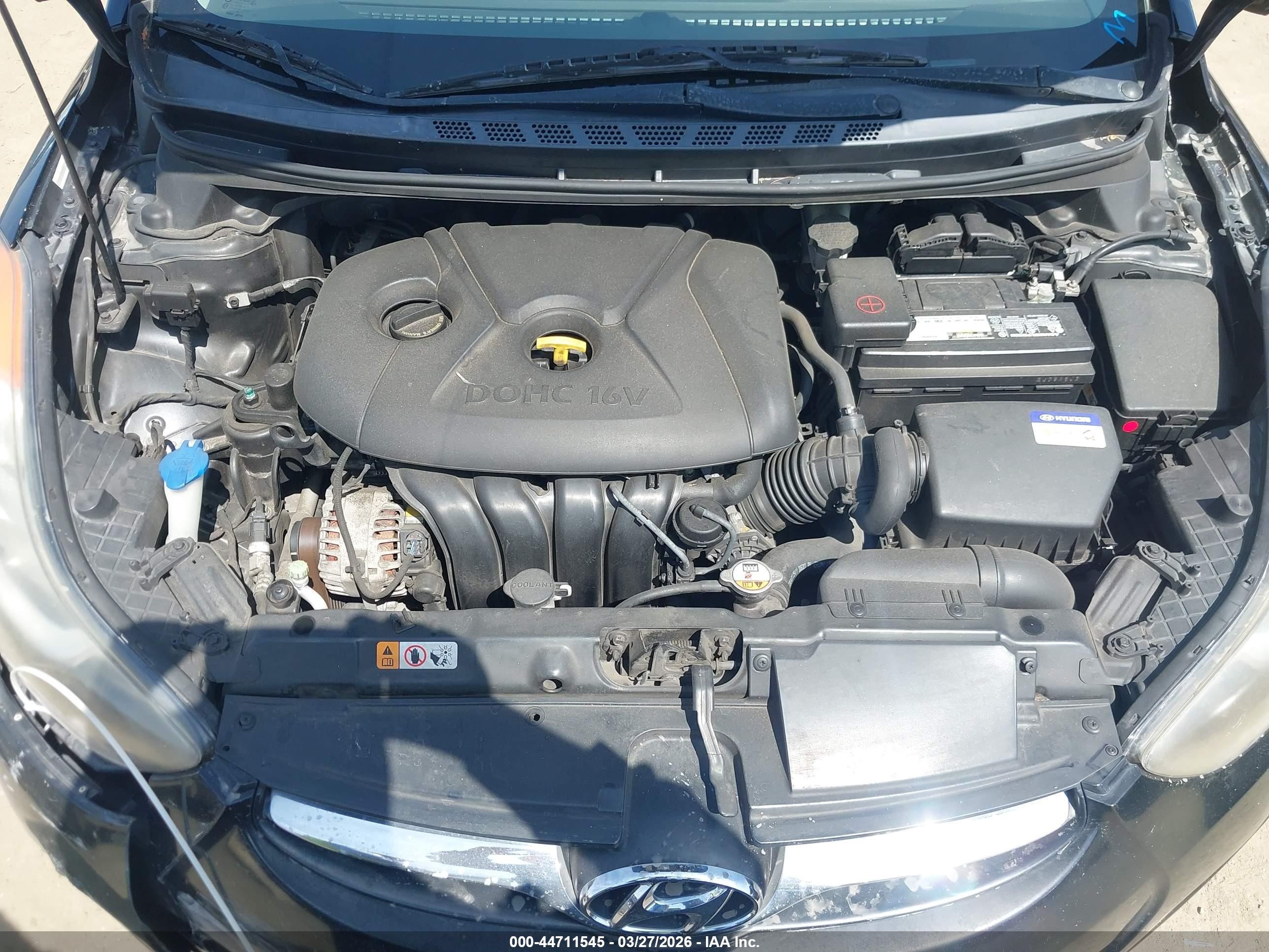 2013 Hyundai Elantra Gls Black vin: KMHDH4AEXDU843824