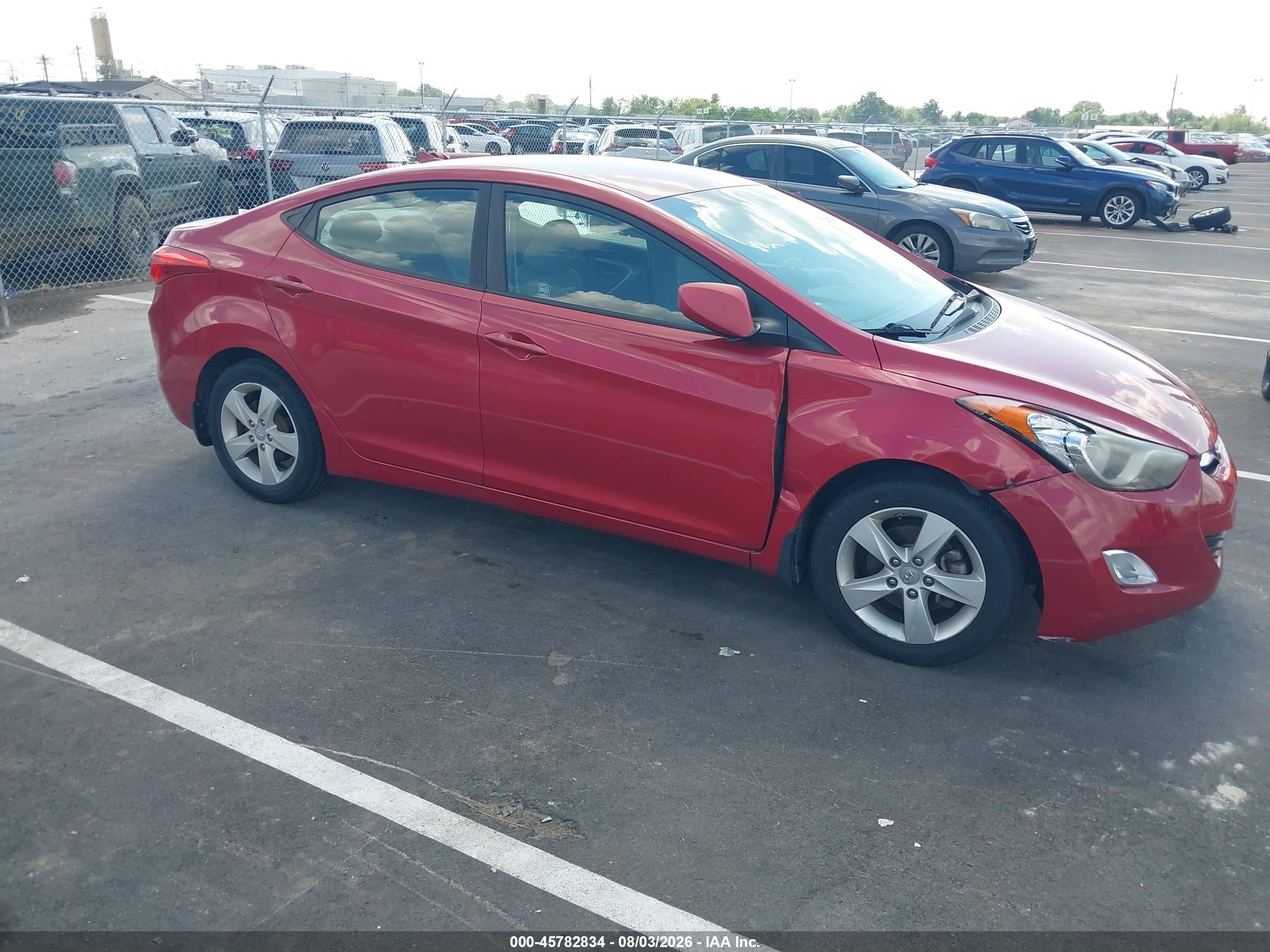 2013 Hyundai Elantra Gls Red vin: KMHDH4AEXDU942613