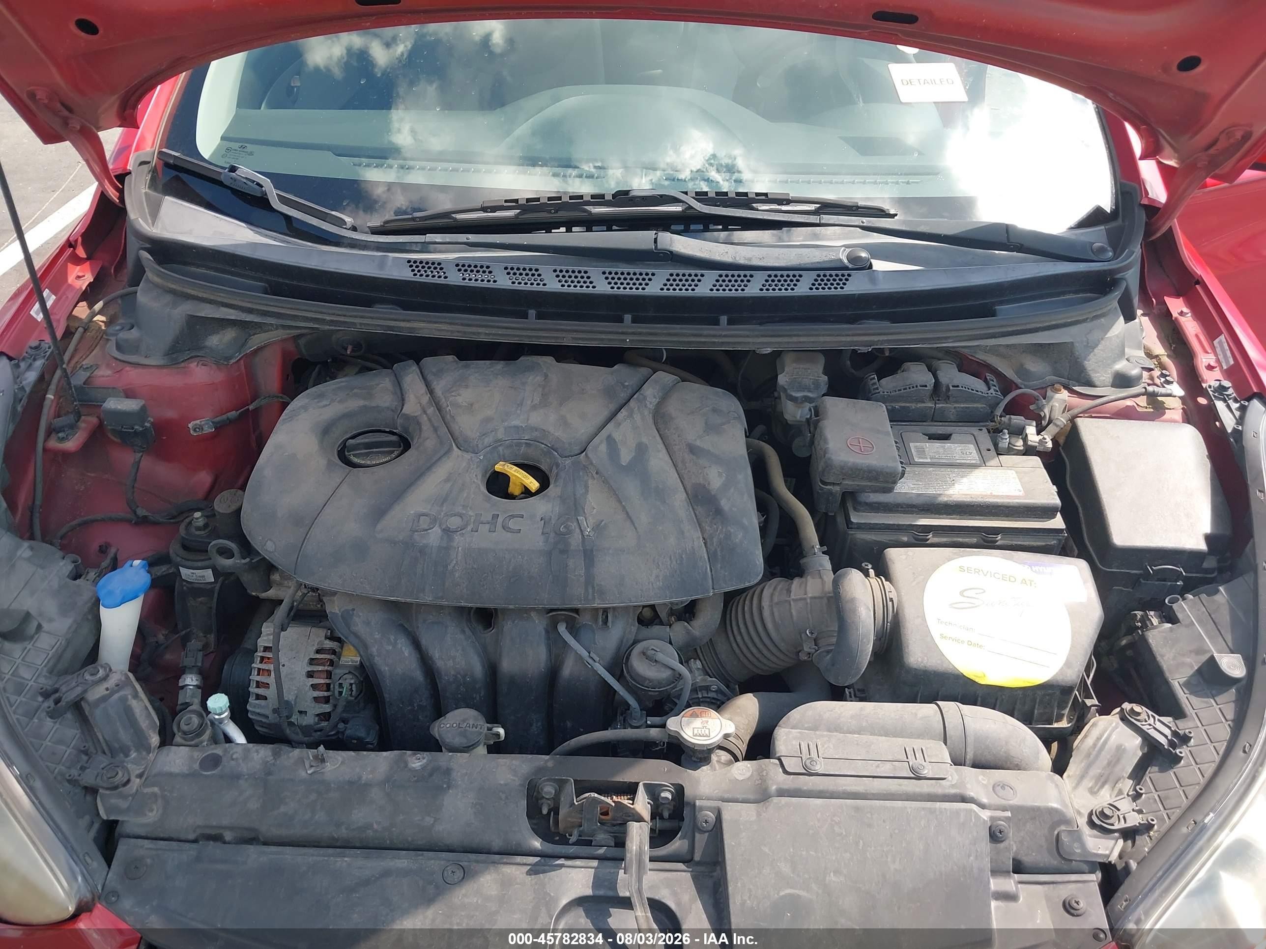2013 Hyundai Elantra Gls Red vin: KMHDH4AEXDU942613