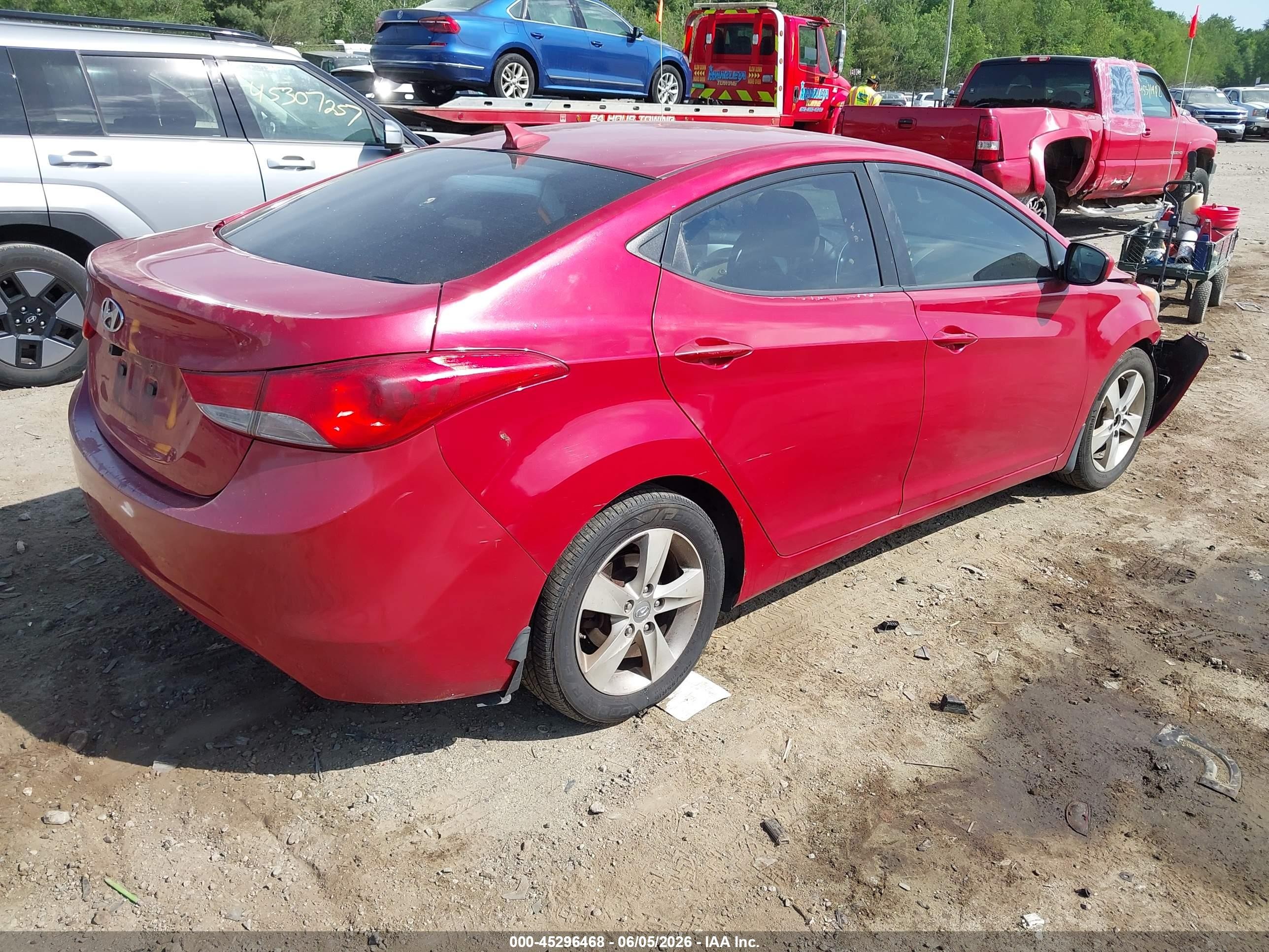 2013 Hyundai Elantra Gls Red vin: KMHDH4AEXDU945866