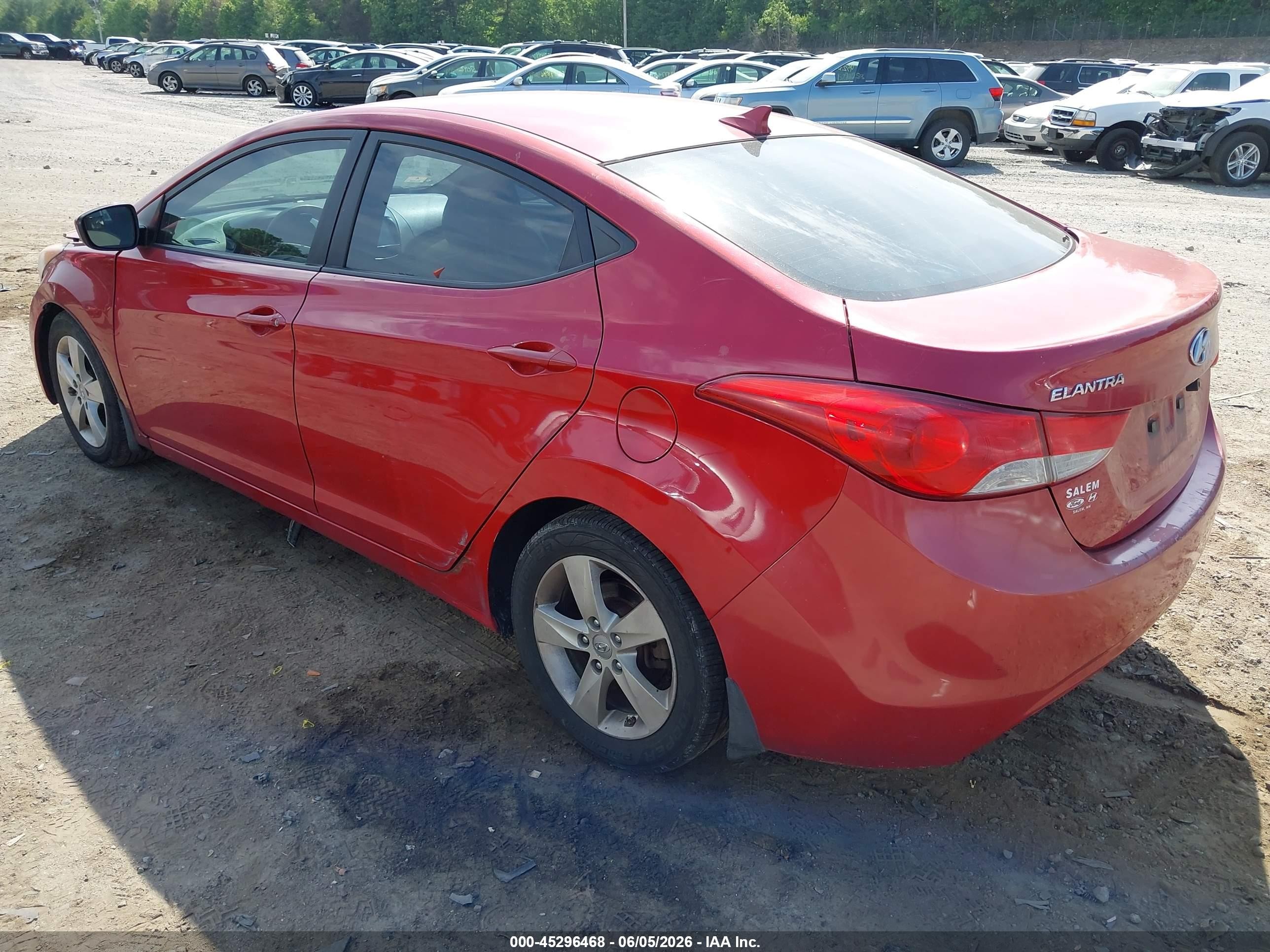 2013 Hyundai Elantra Gls Red vin: KMHDH4AEXDU945866