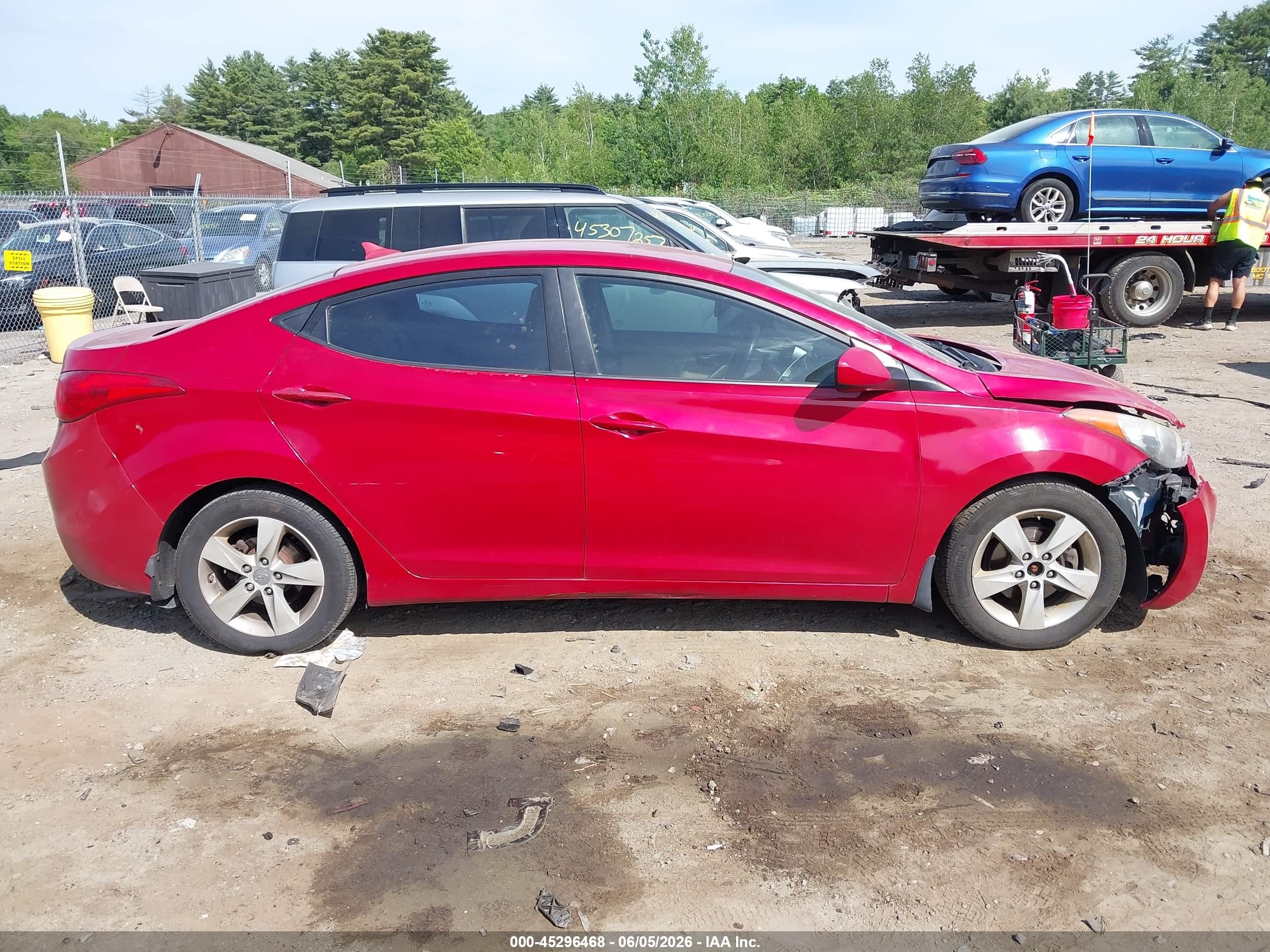 2013 Hyundai Elantra Gls Red vin: KMHDH4AEXDU945866