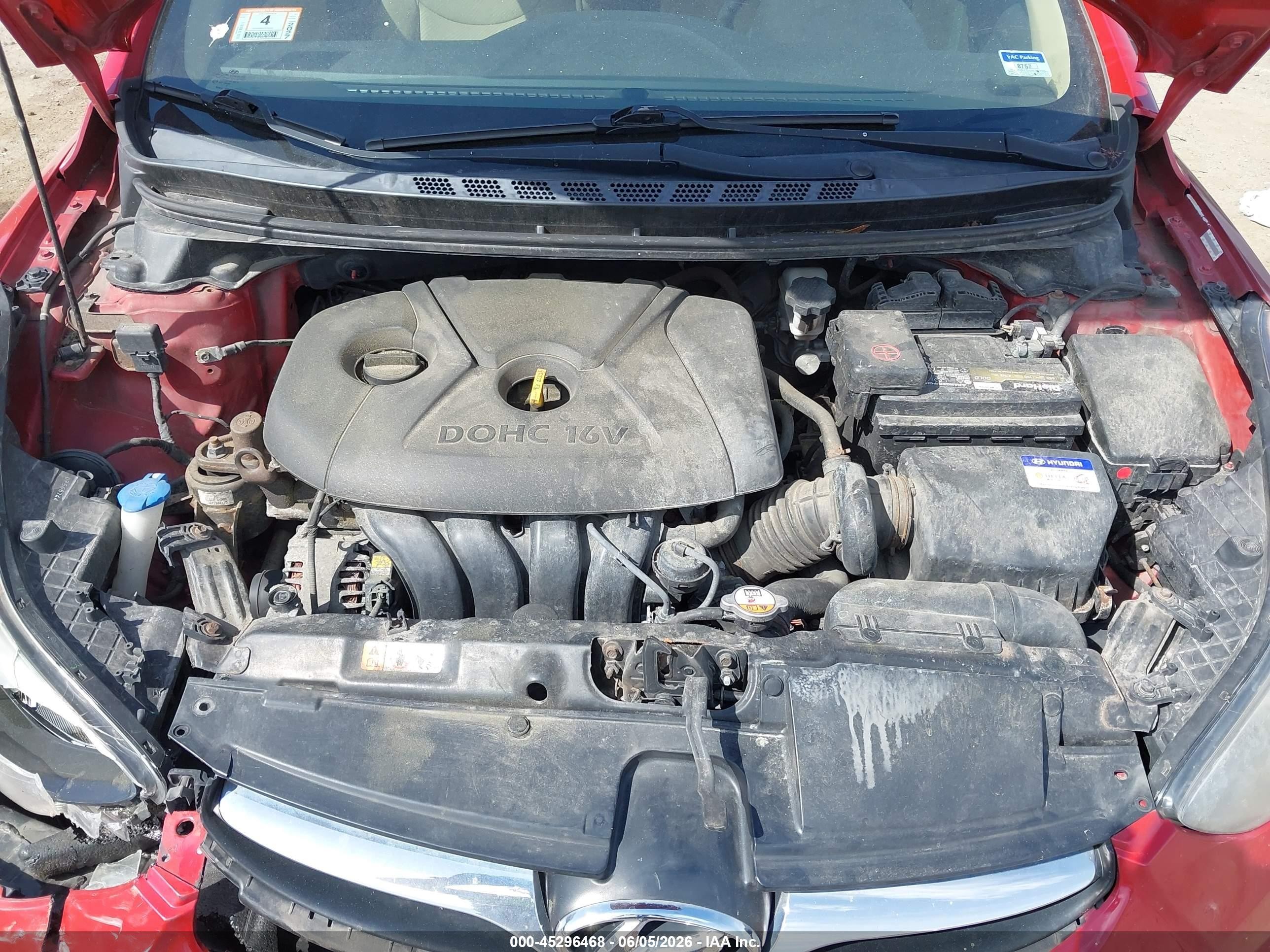 2013 Hyundai Elantra Gls Red vin: KMHDH4AEXDU945866