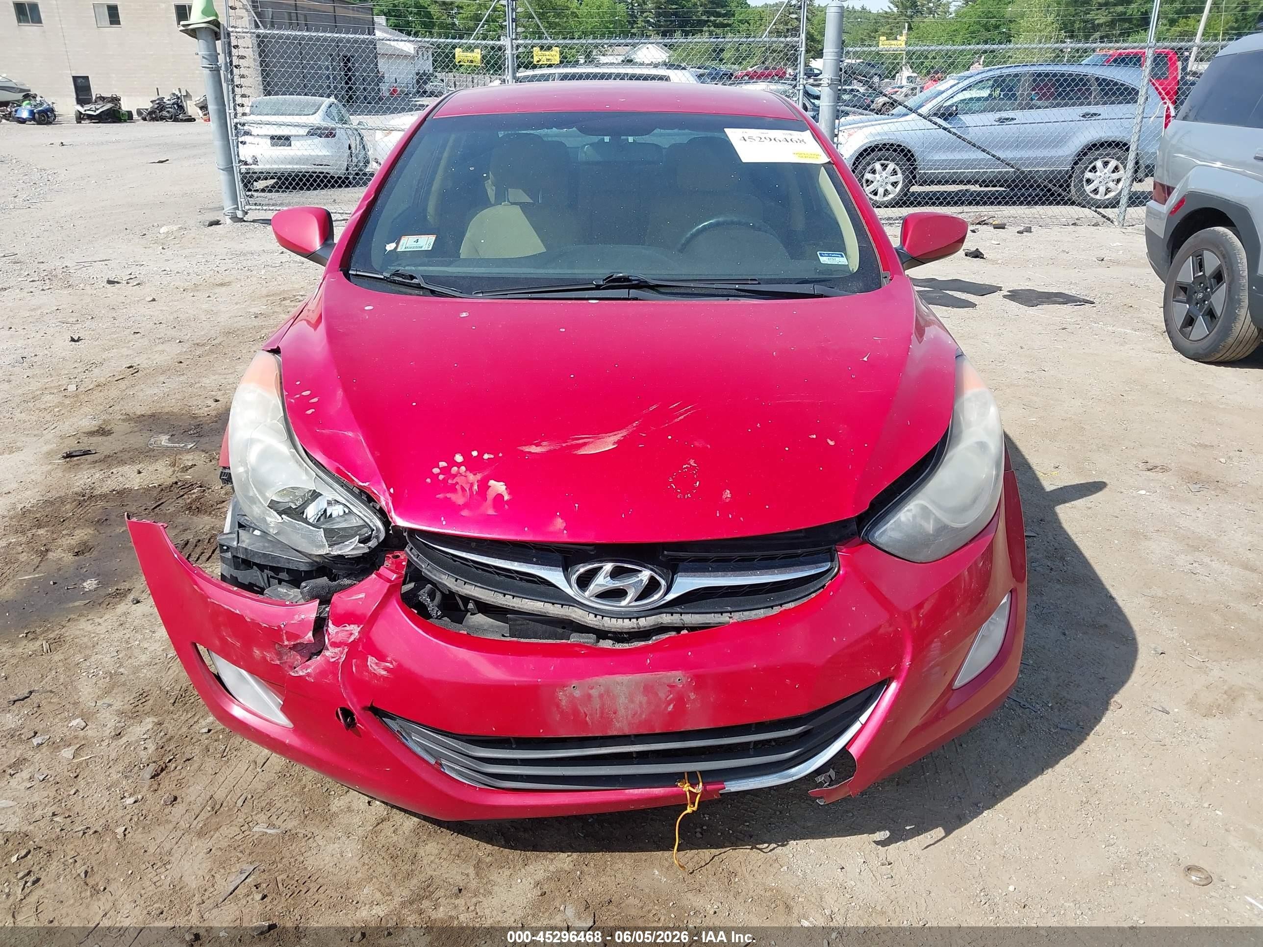 2013 Hyundai Elantra Gls Red vin: KMHDH4AEXDU945866