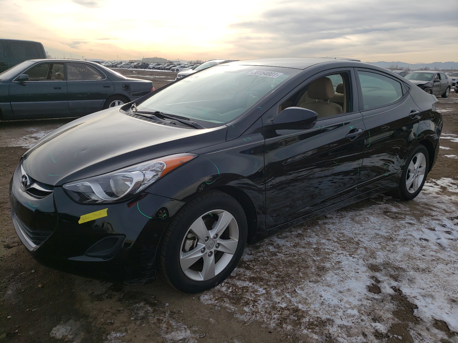 2013 Hyundai Elantra Gls Black vin: KMHDH4AEXDU983646