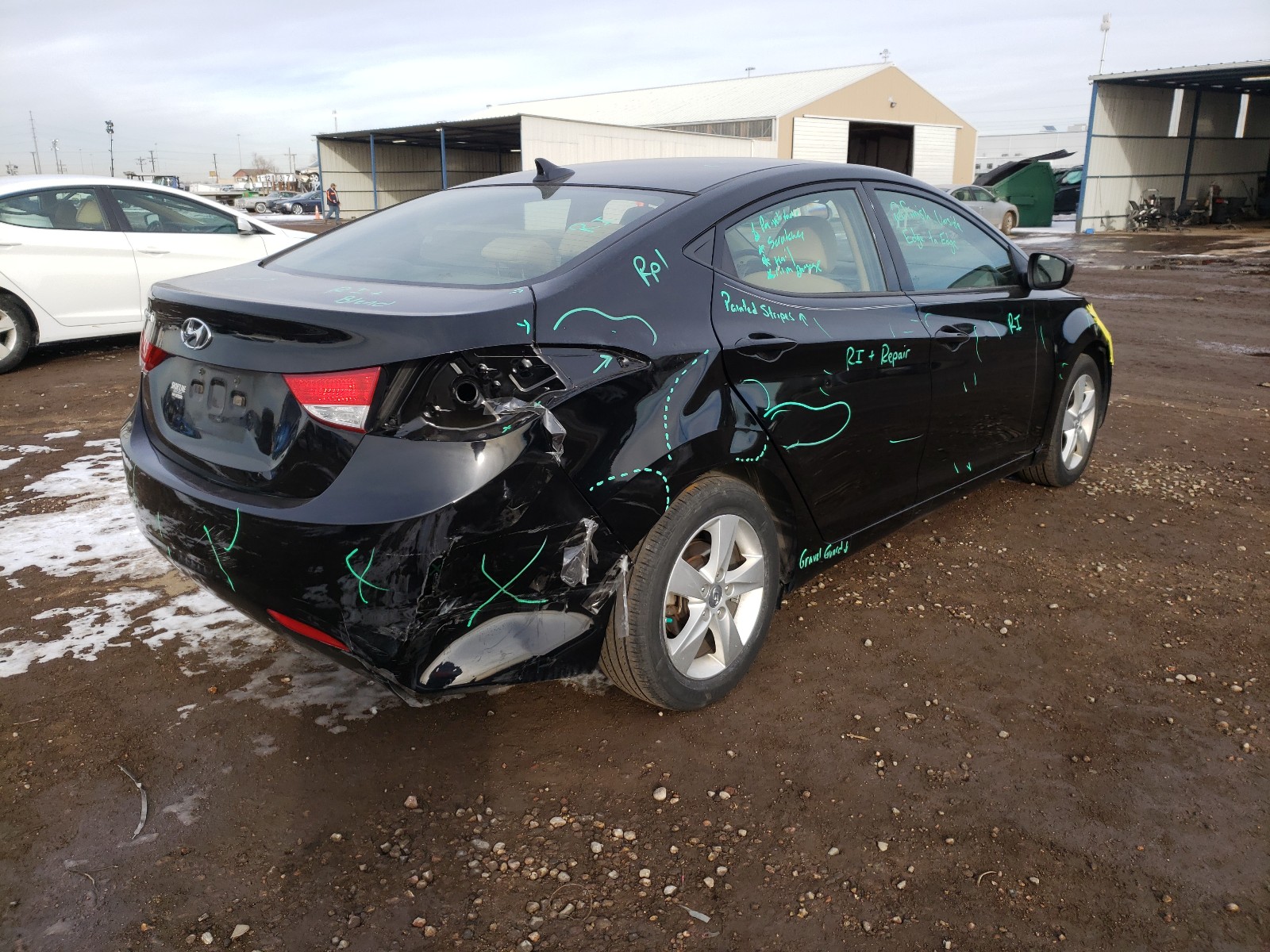 2013 Hyundai Elantra Gls Black vin: KMHDH4AEXDU983646