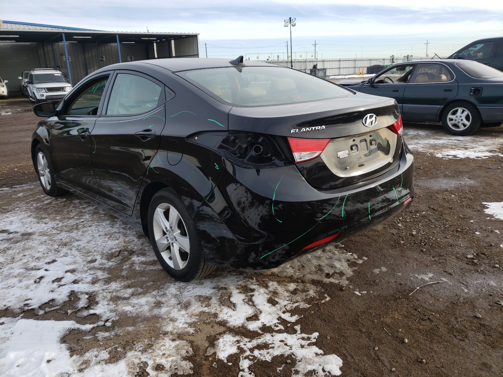 2013 Hyundai Elantra Gls Black vin: KMHDH4AEXDU983646