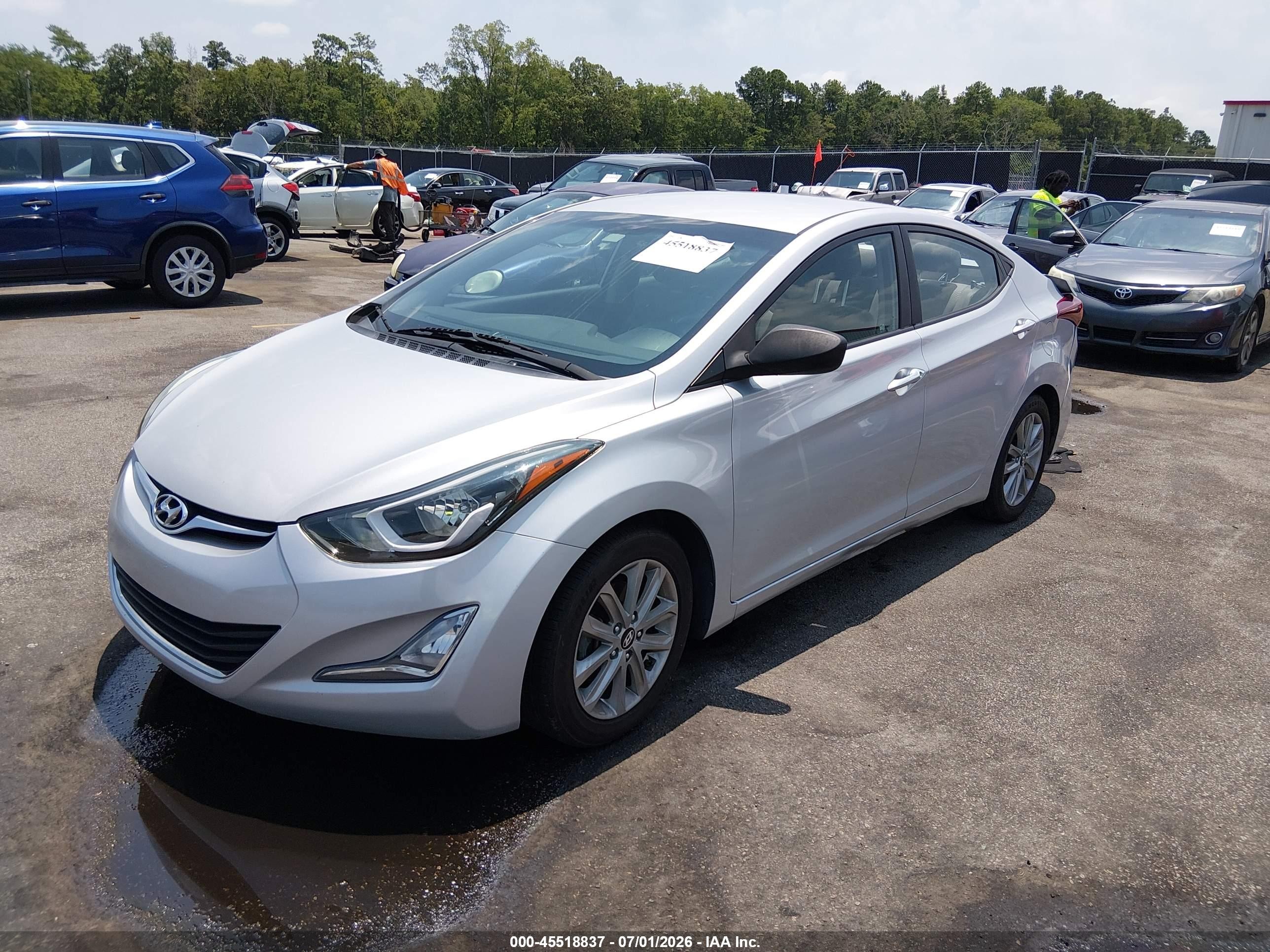 2014 Hyundai Elantra Se Silver vin: KMHDH4AEXEU038746