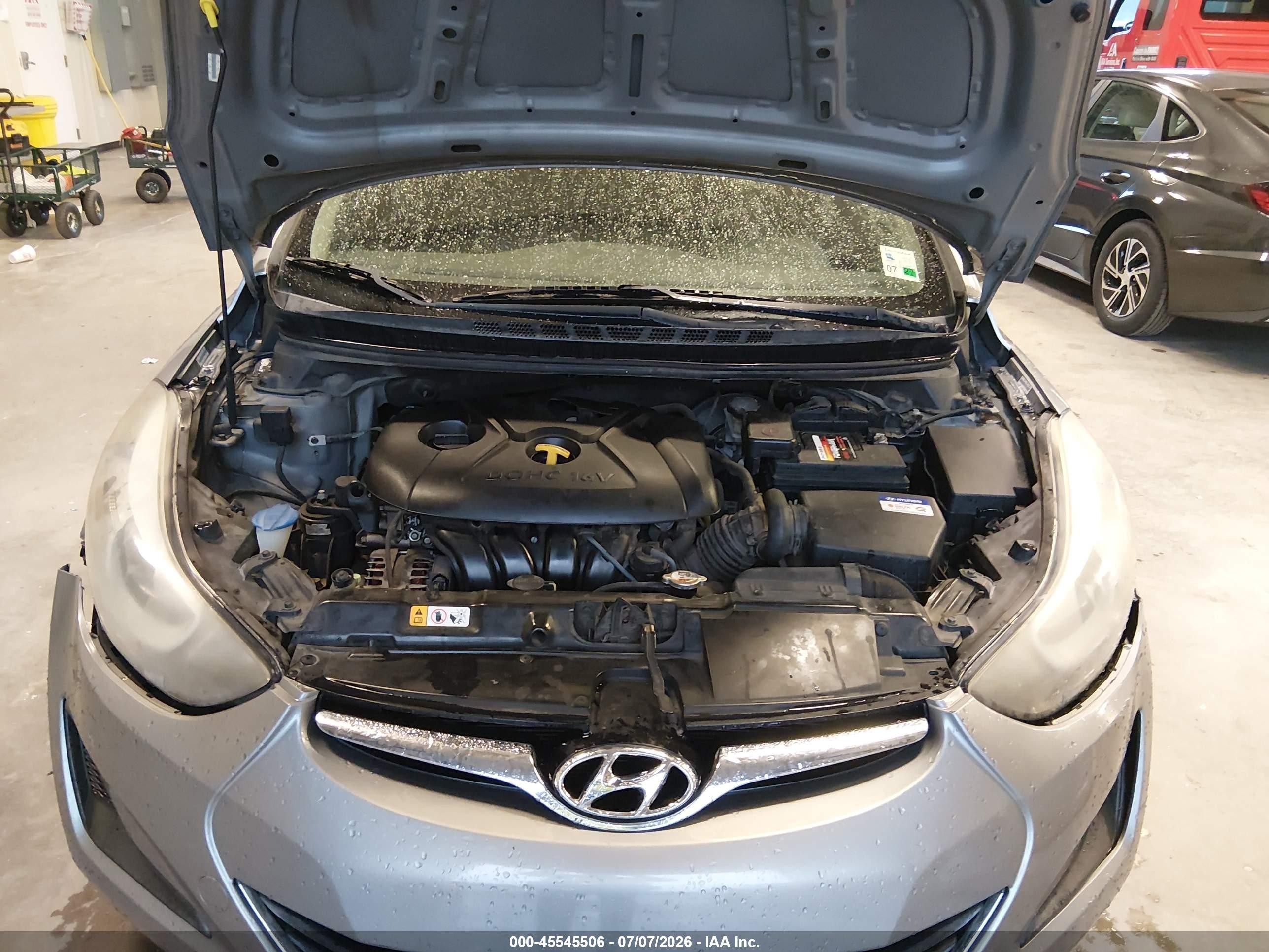 2014 Hyundai Elantra Se Gray vin: KMHDH4AEXEU065963