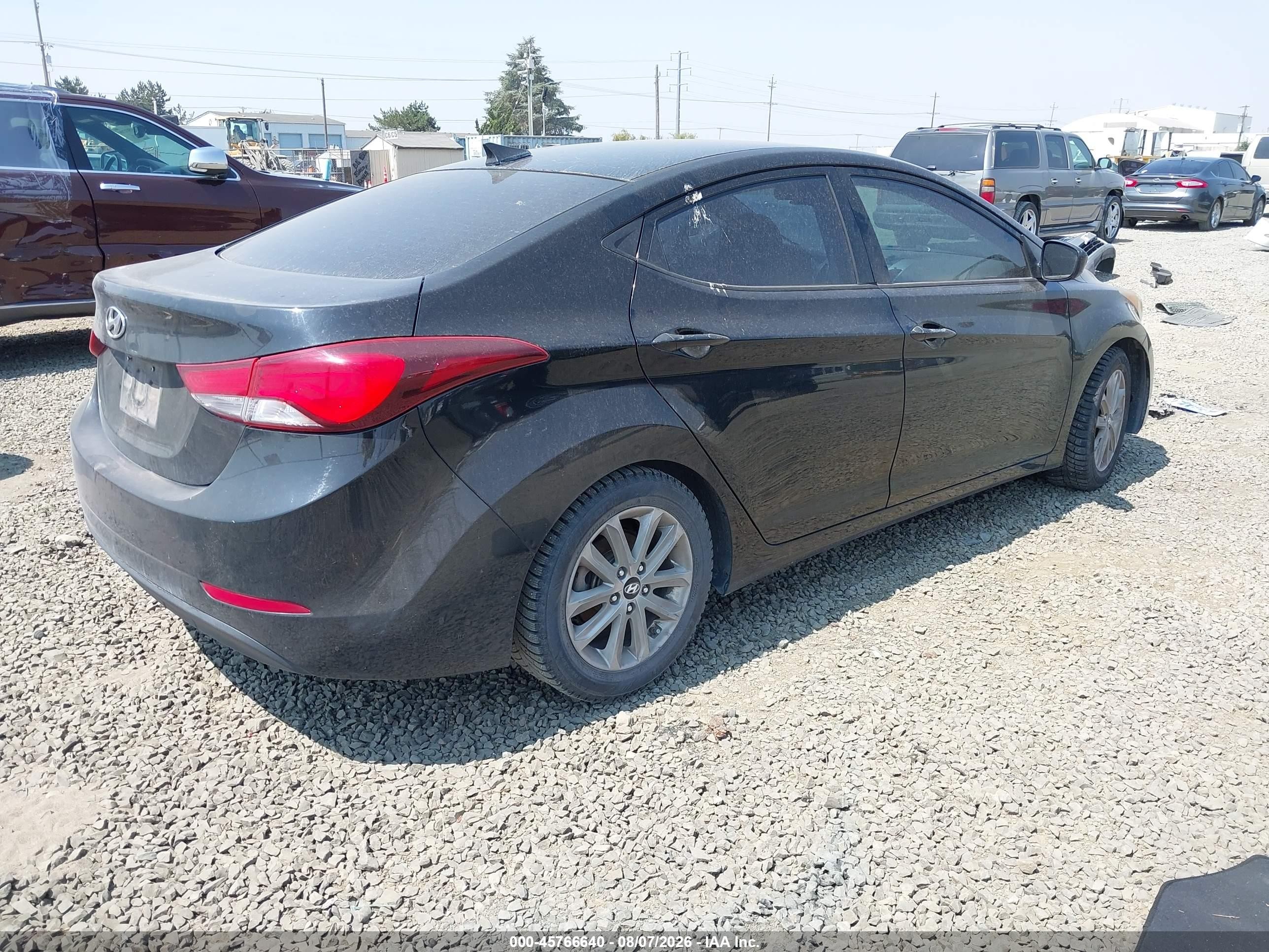 2014 Hyundai Elantra Se Black vin: KMHDH4AEXEU074646