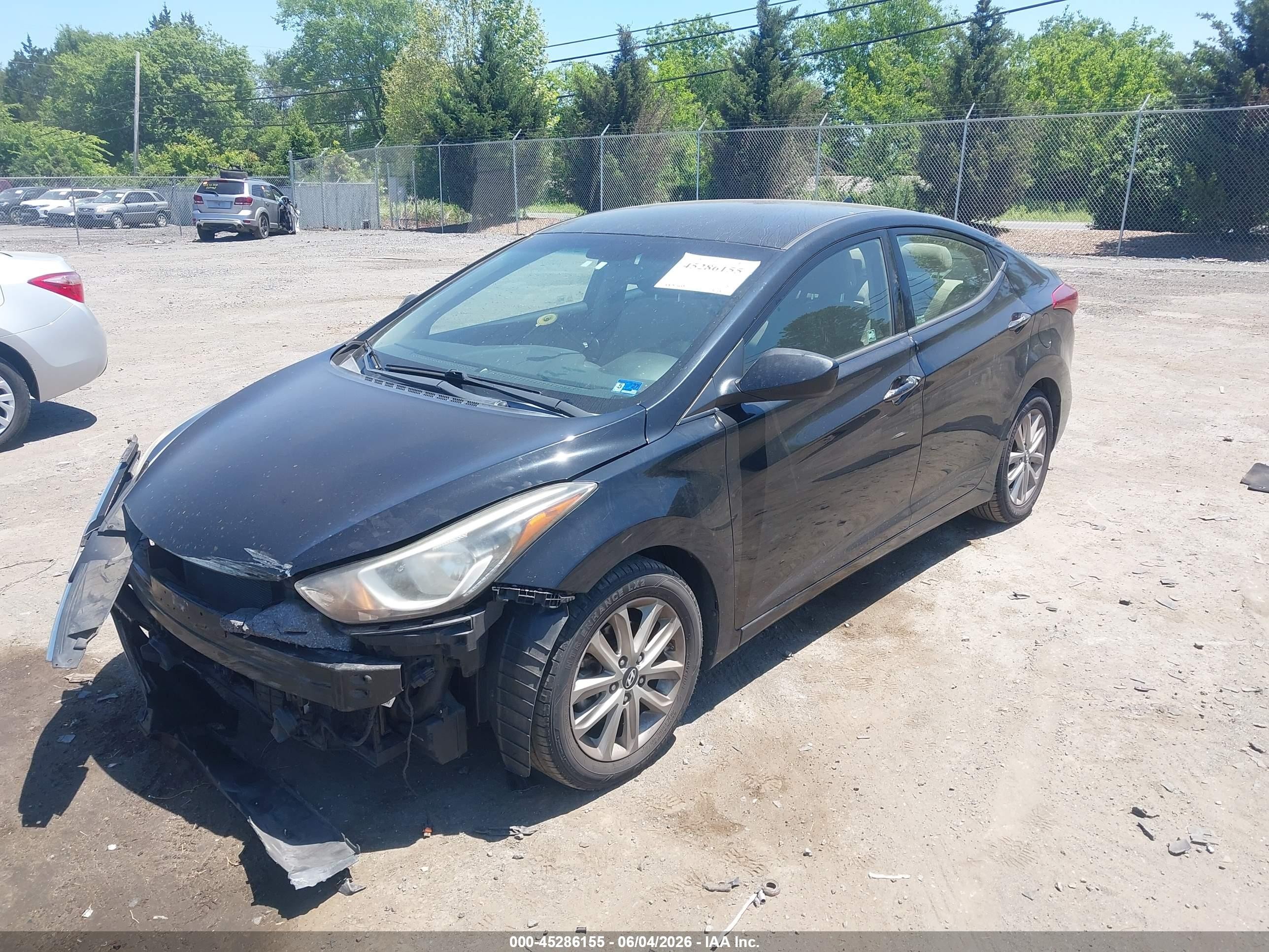 2014 Hyundai Elantra Se Black vin: KMHDH4AEXEU088840