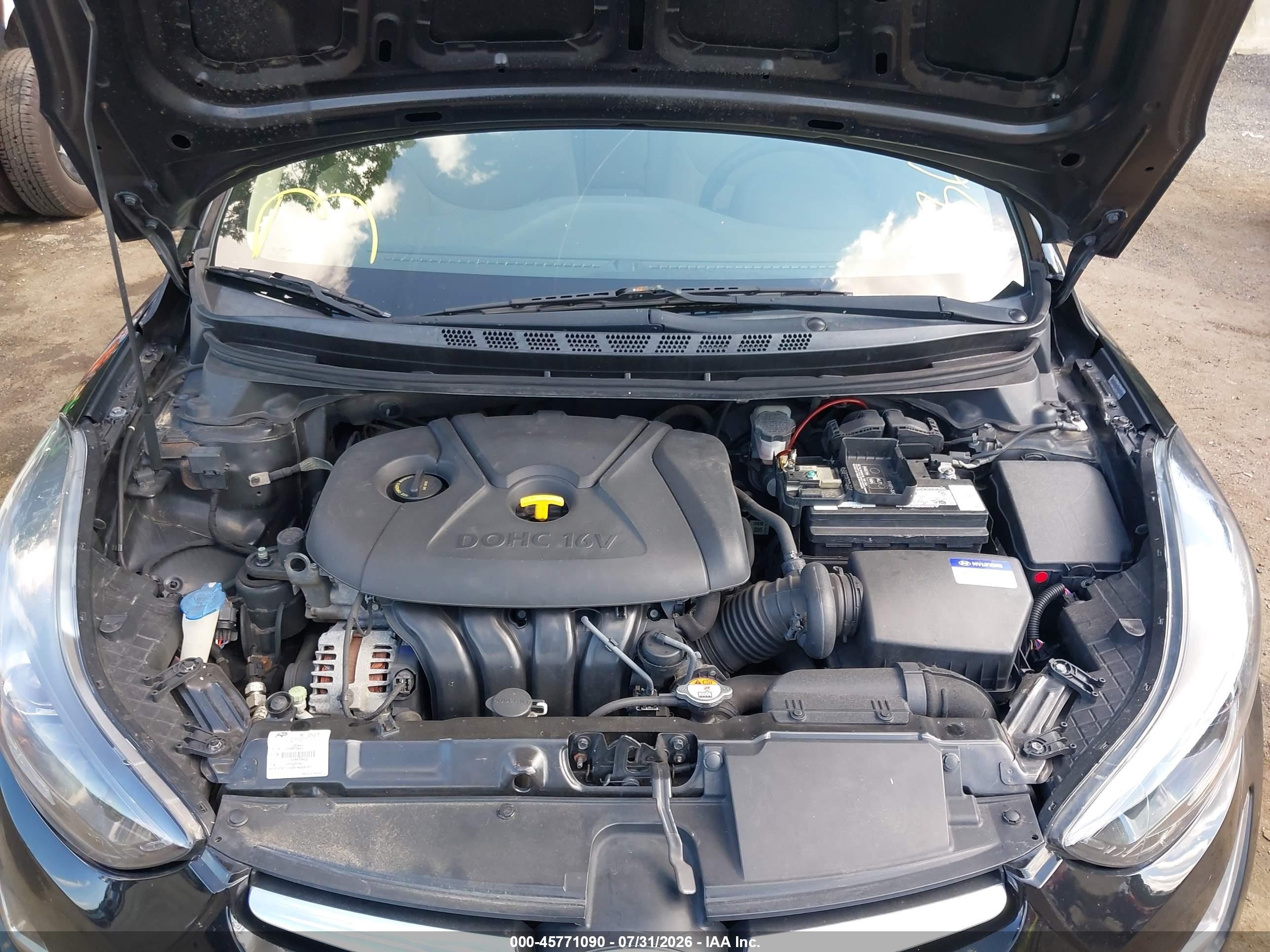 2014 Hyundai Elantra Se Black vin: KMHDH4AEXEU107936