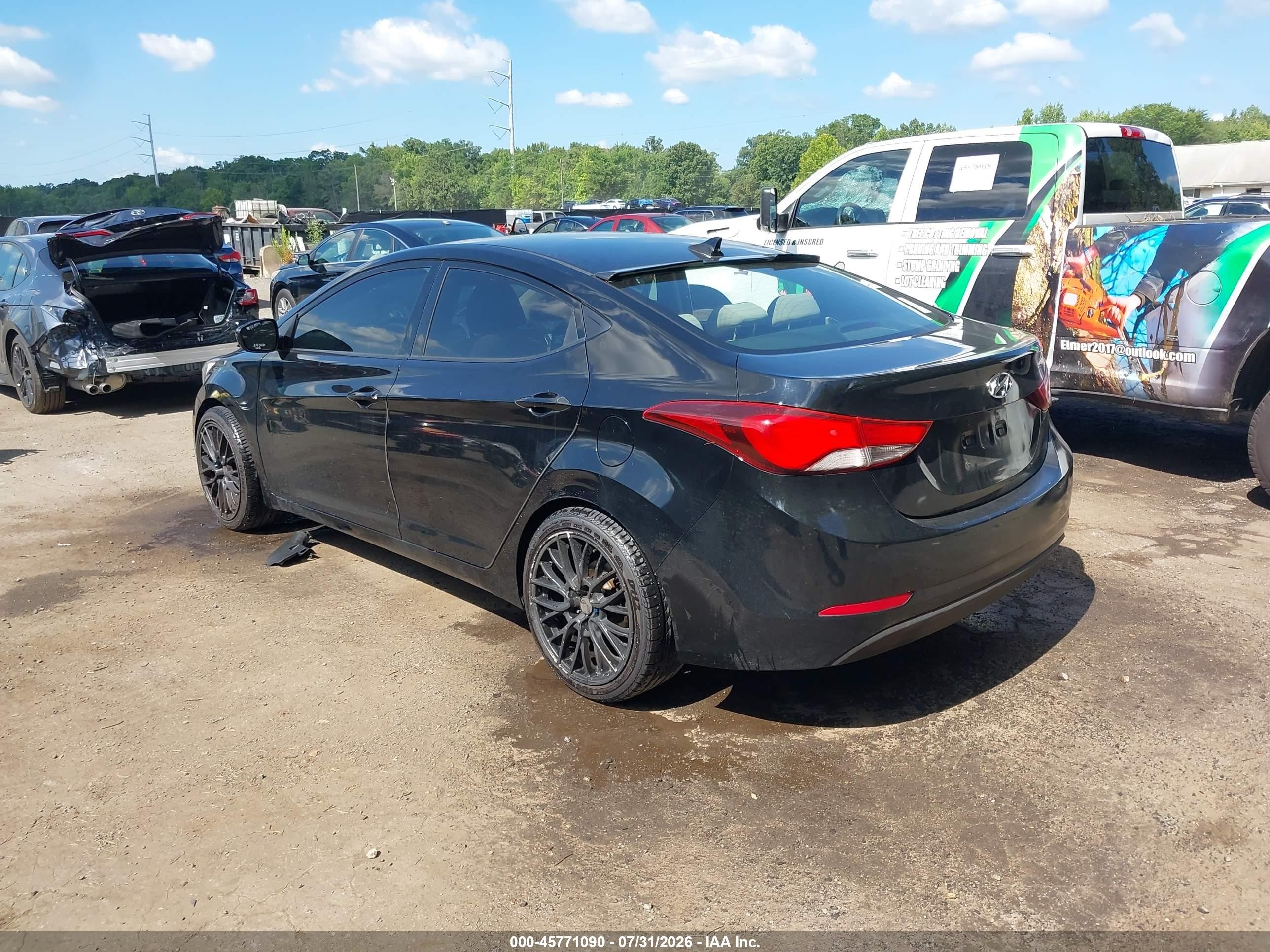 2014 Hyundai Elantra Se Black vin: KMHDH4AEXEU107936