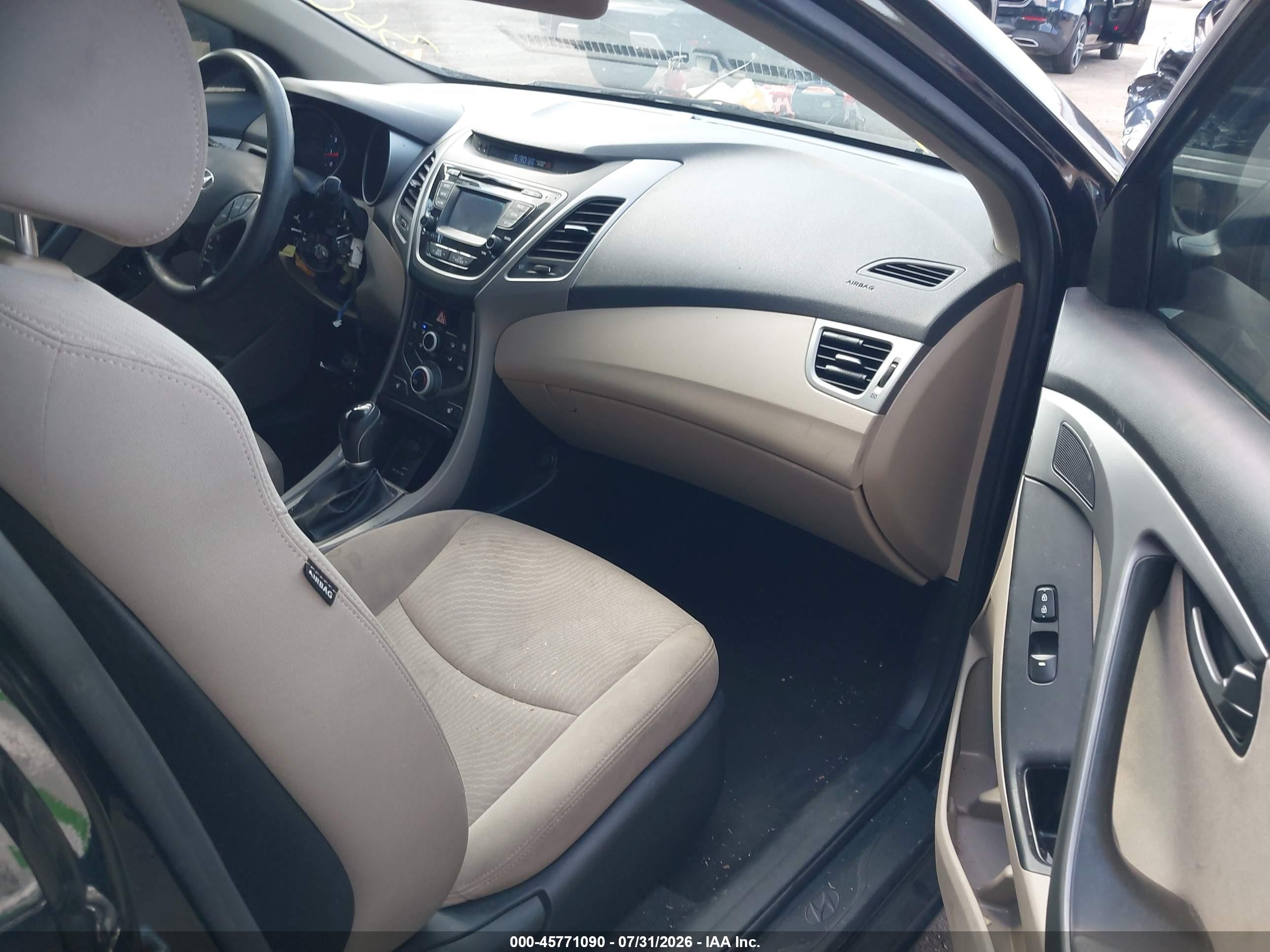 2014 Hyundai Elantra Se Black vin: KMHDH4AEXEU107936