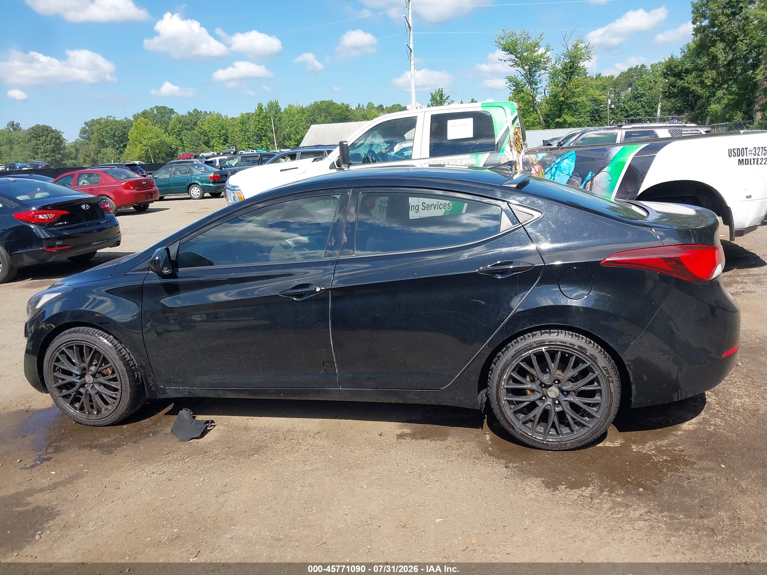 2014 Hyundai Elantra Se Black vin: KMHDH4AEXEU107936