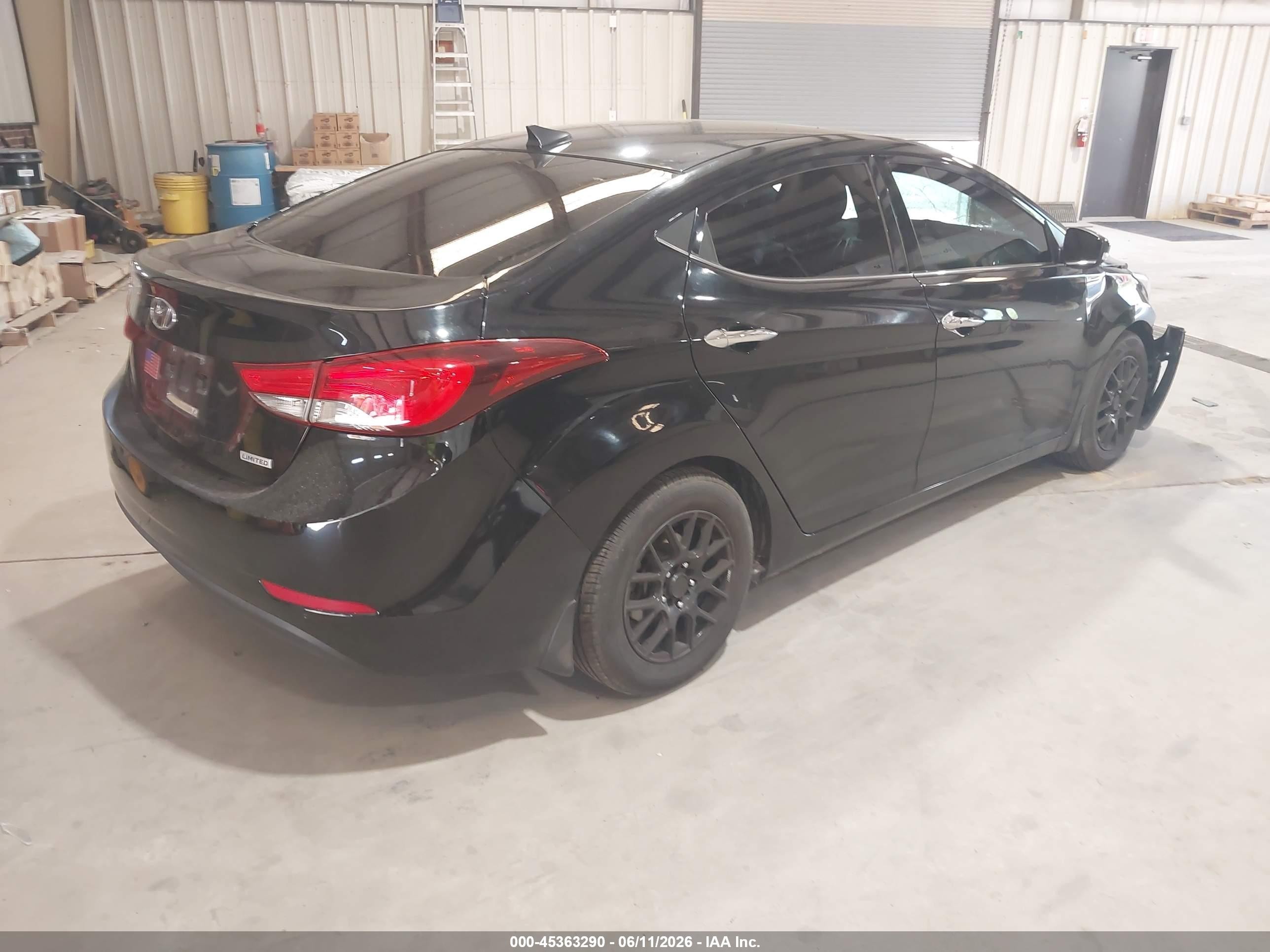2014 Hyundai Elantra Limited Black vin: KMHDH4AEXEU202013