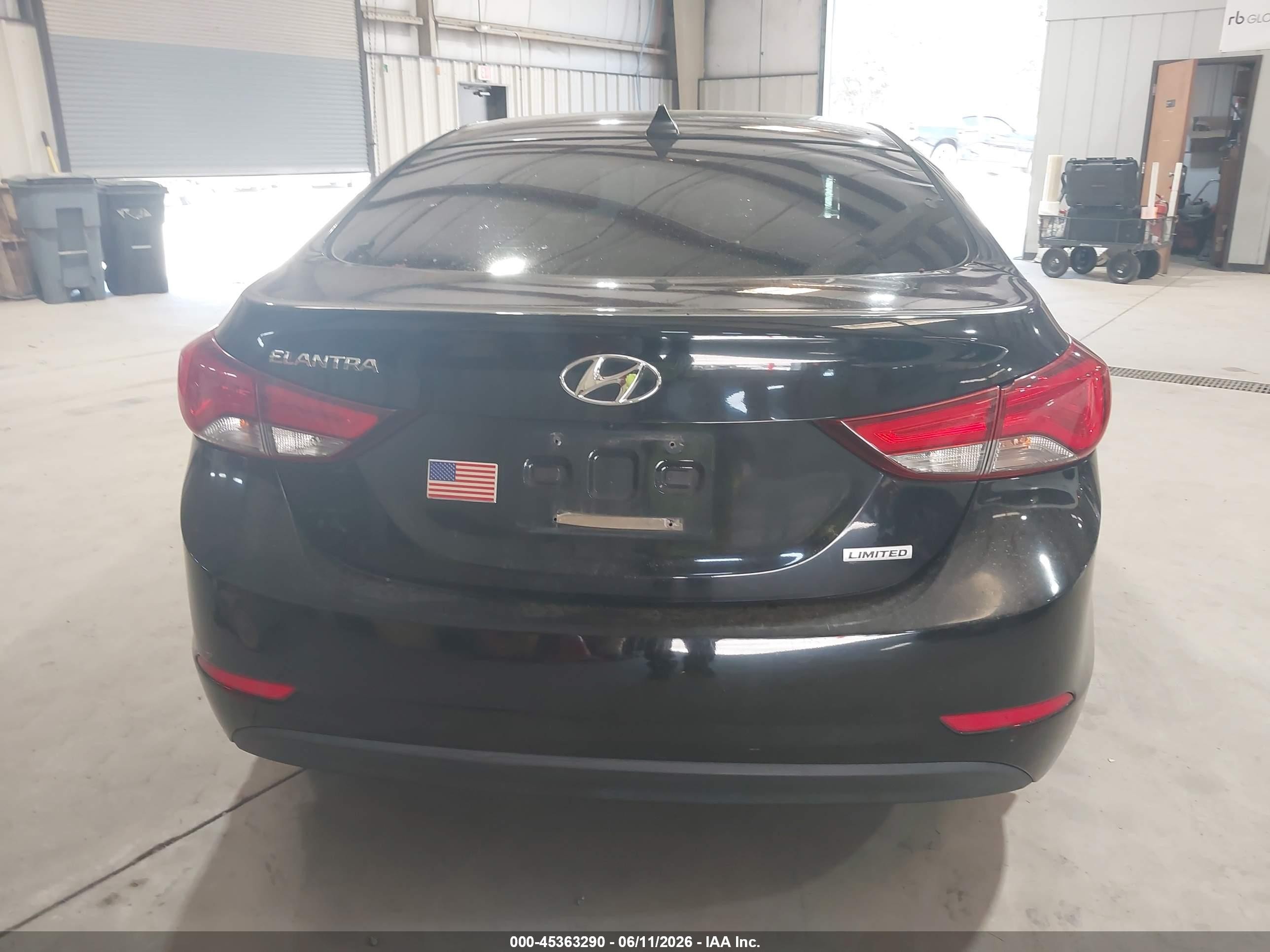 2014 Hyundai Elantra Limited Black vin: KMHDH4AEXEU202013