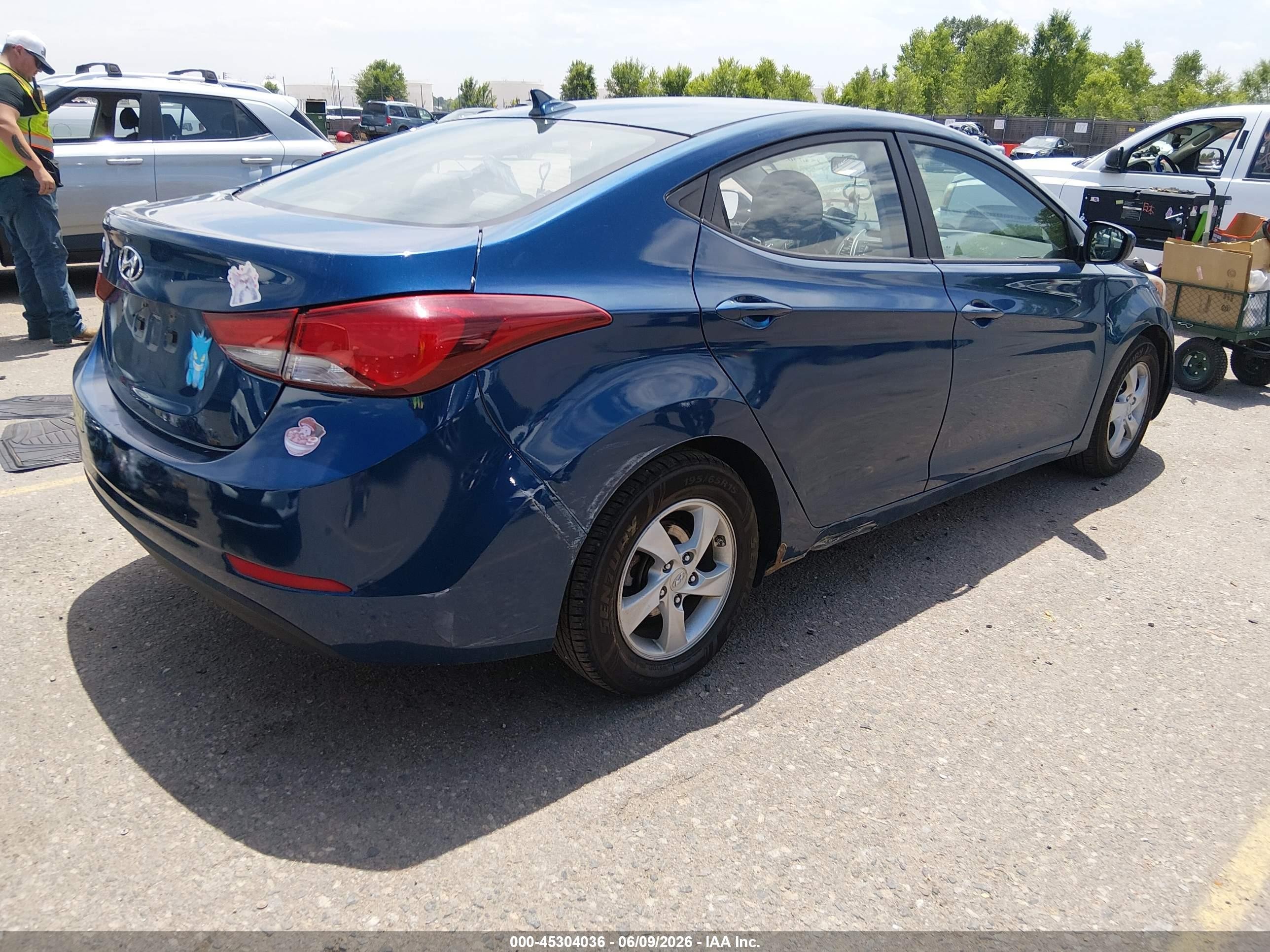 2014 Hyundai Elantra Se Blue vin: KMHDH4AEXEU215294