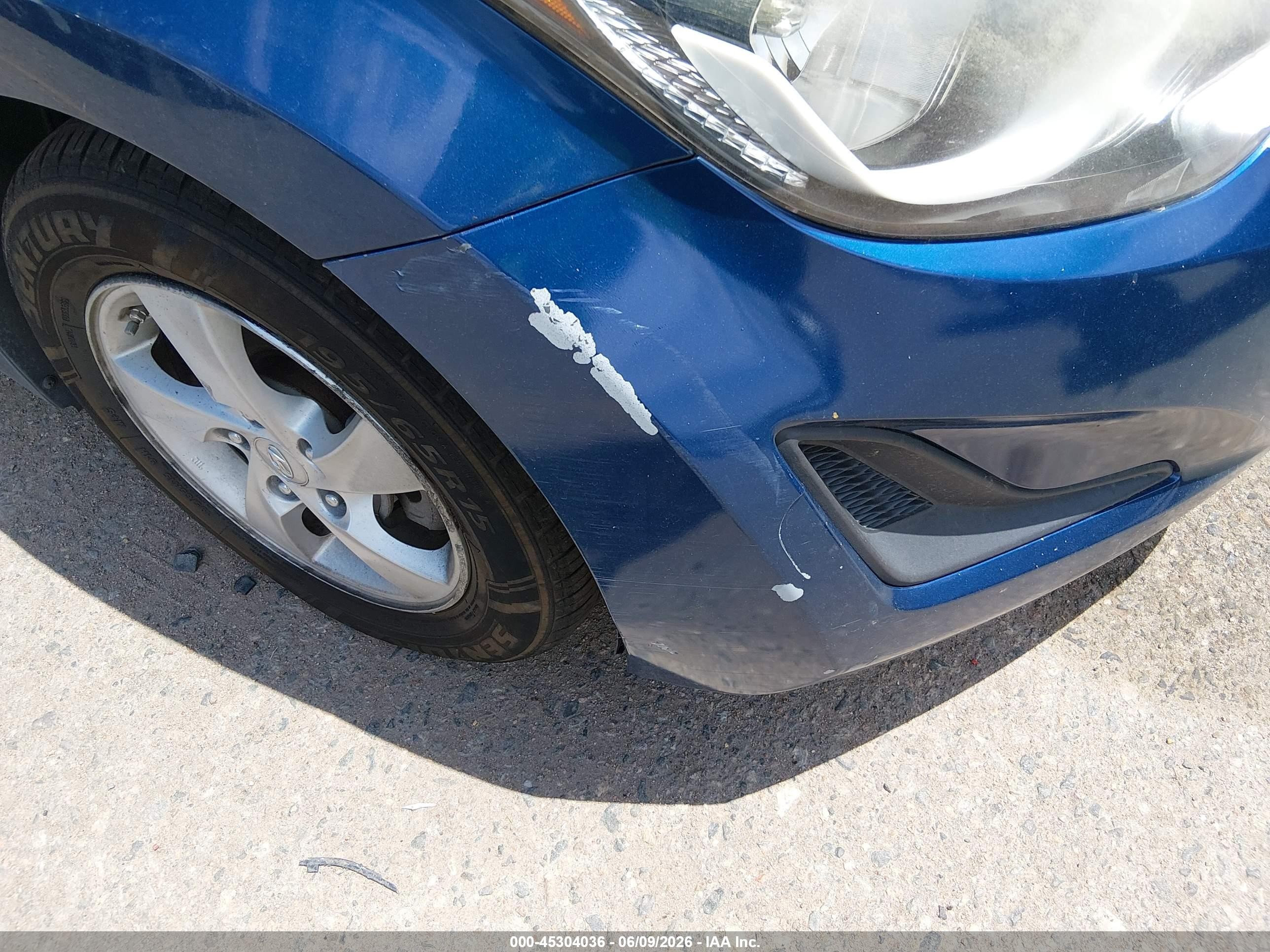 2014 Hyundai Elantra Se Blue vin: KMHDH4AEXEU215294