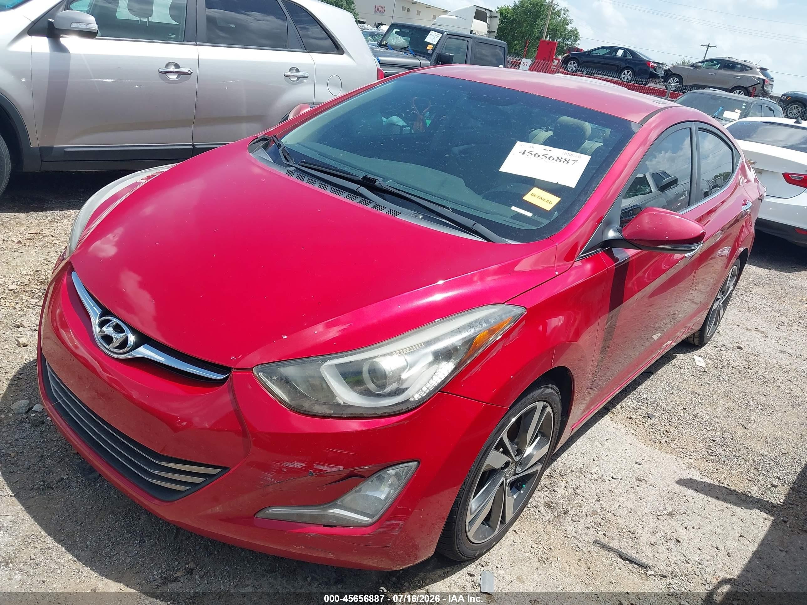 2015 Hyundai Elantra Limited Red vin: KMHDH4AEXFU304123