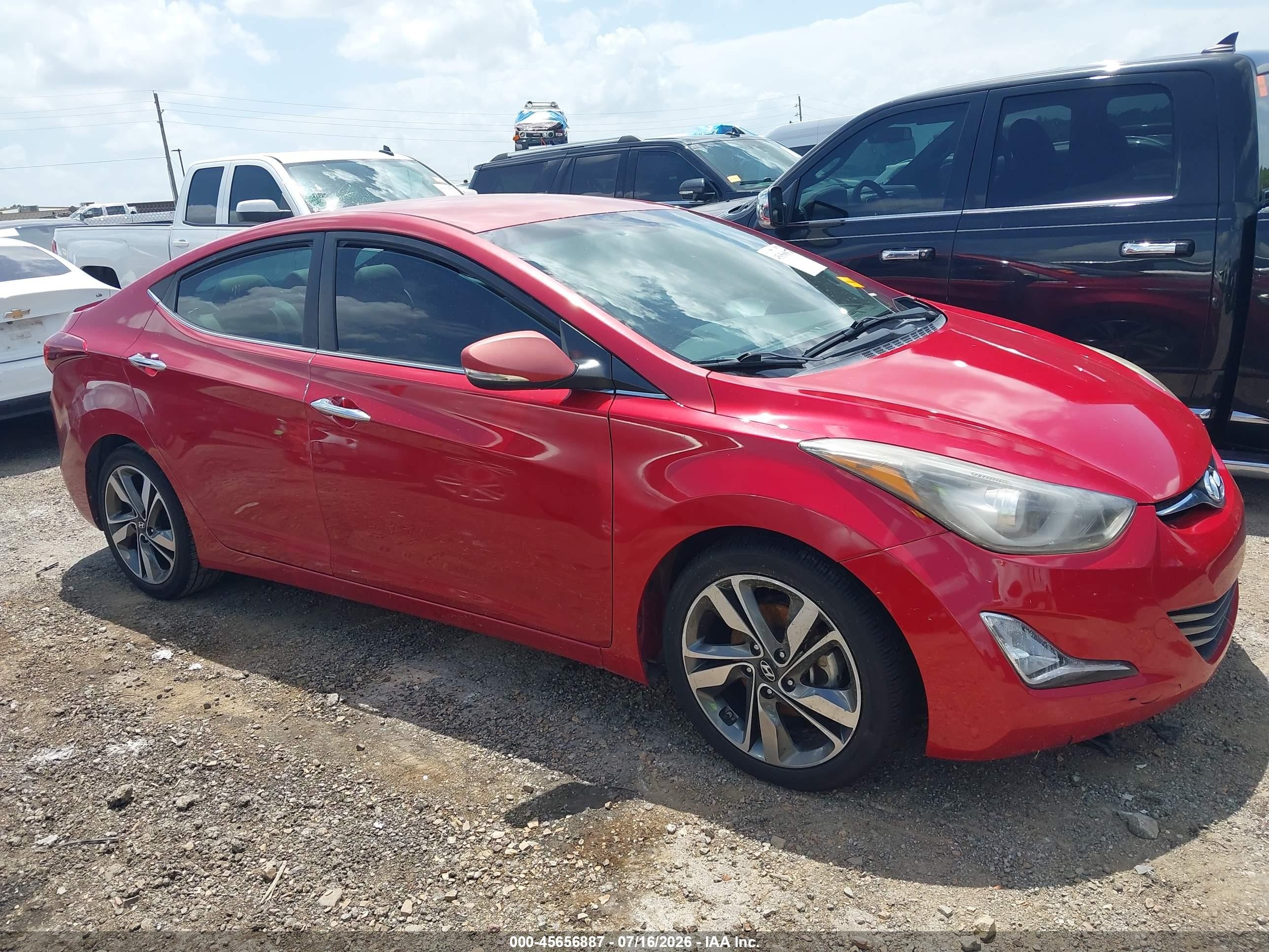 2015 Hyundai Elantra Limited Red vin: KMHDH4AEXFU304123