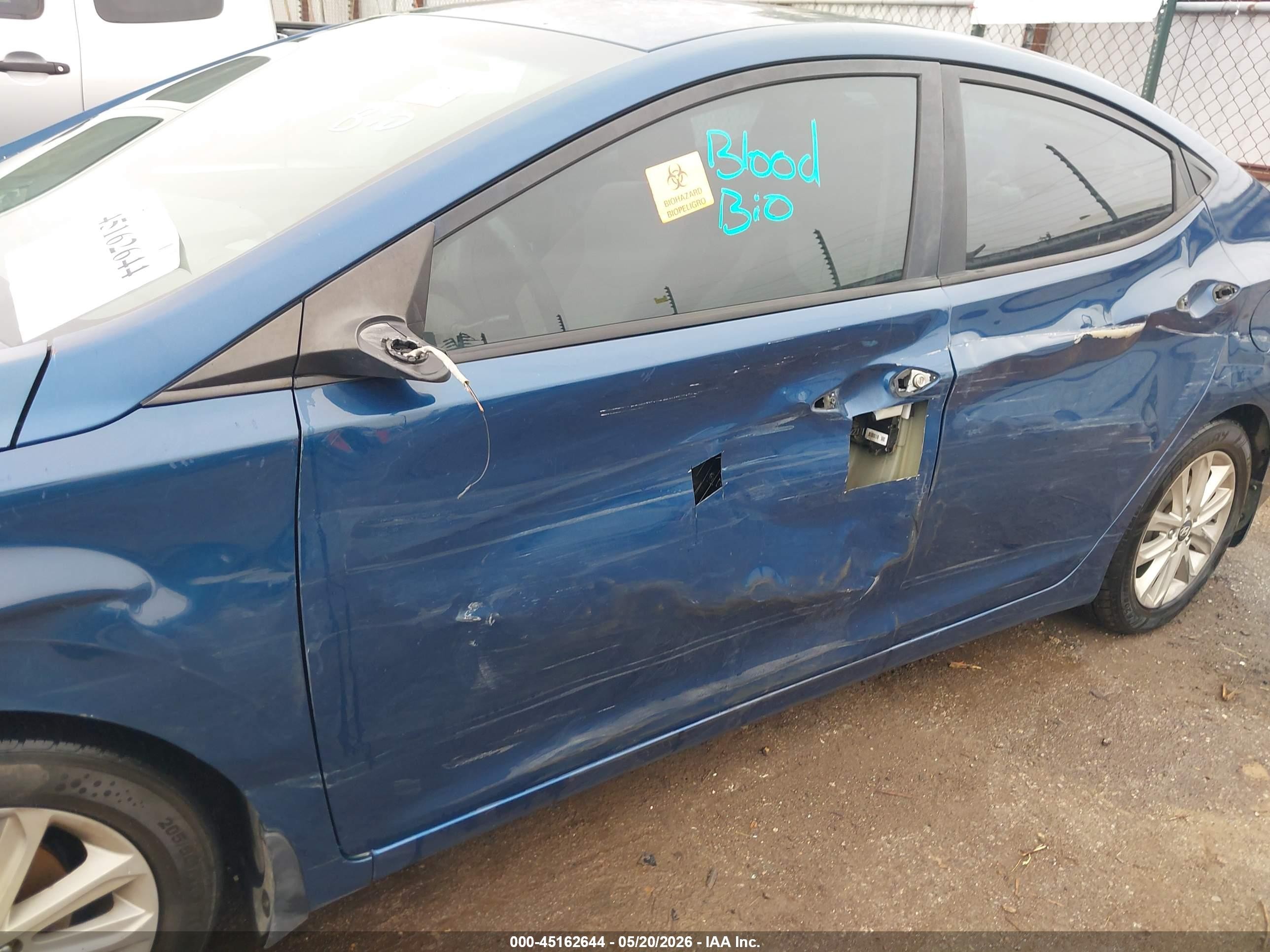 2015 Hyundai Elantra Se Blue vin: KMHDH4AEXFU331094