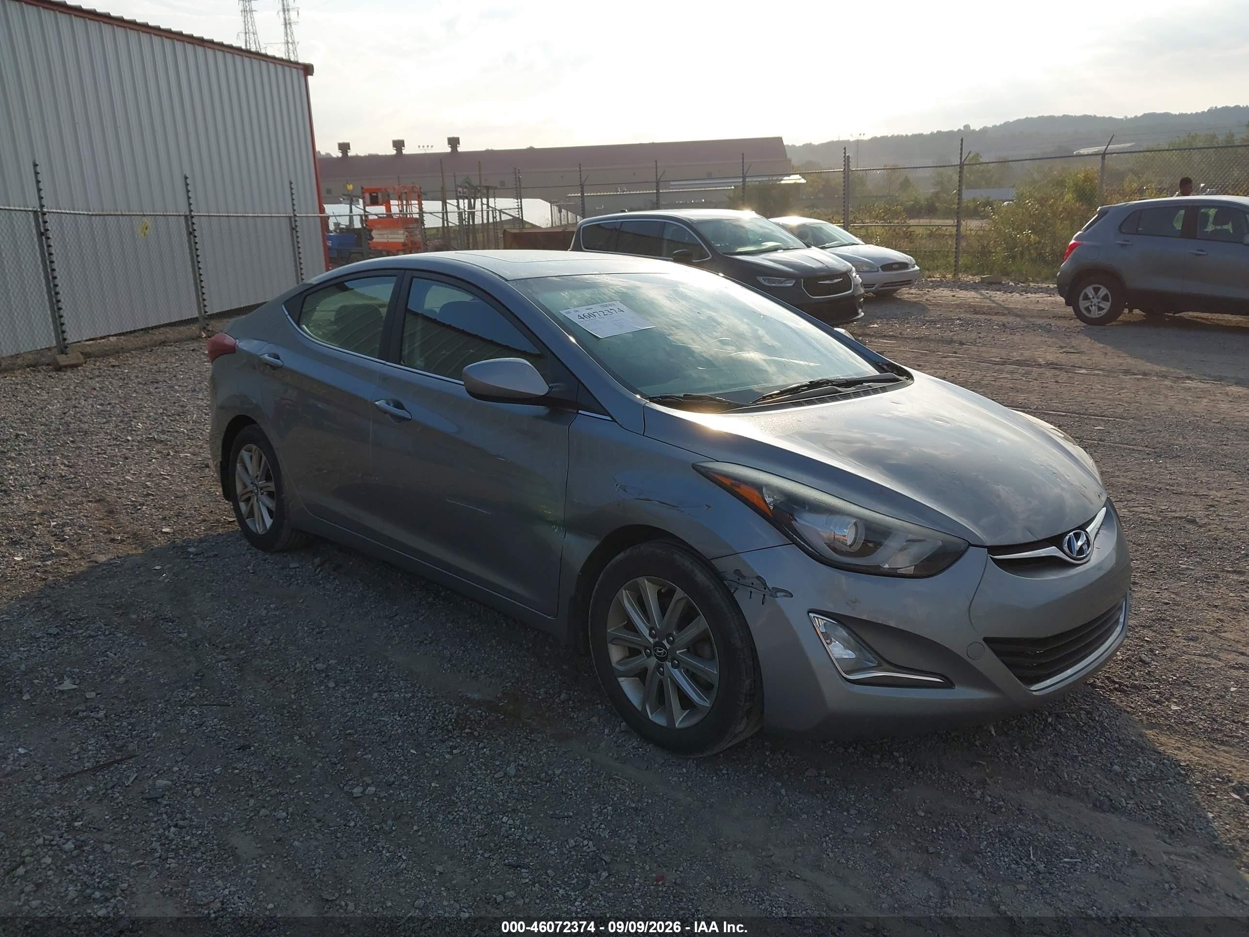 2015 Hyundai Elantra Se Gray vin: KMHDH4AEXFU355198