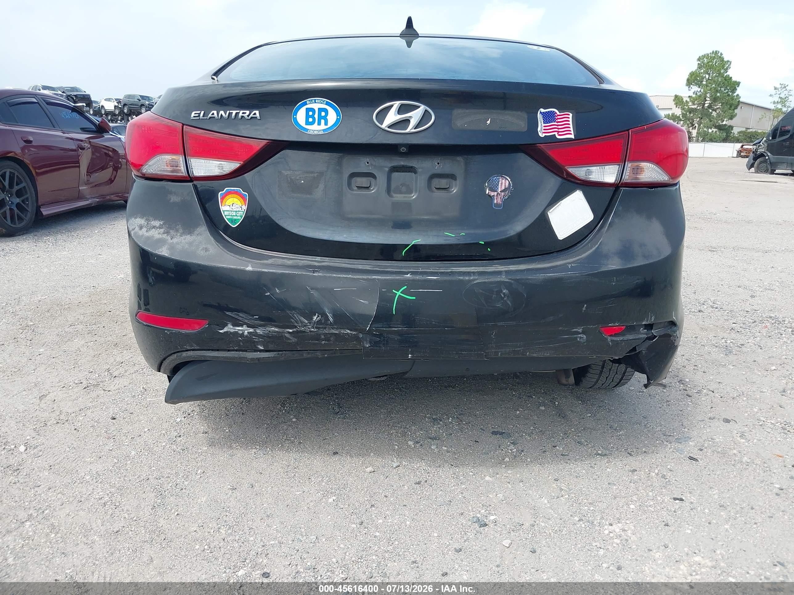 2015 Hyundai Elantra Se Black vin: KMHDH4AEXFU383986